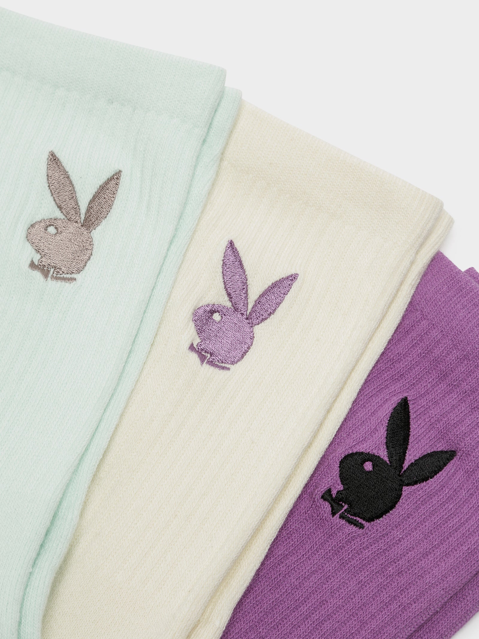 3 Pairs of Mini Bunny Crew Socks in Multi