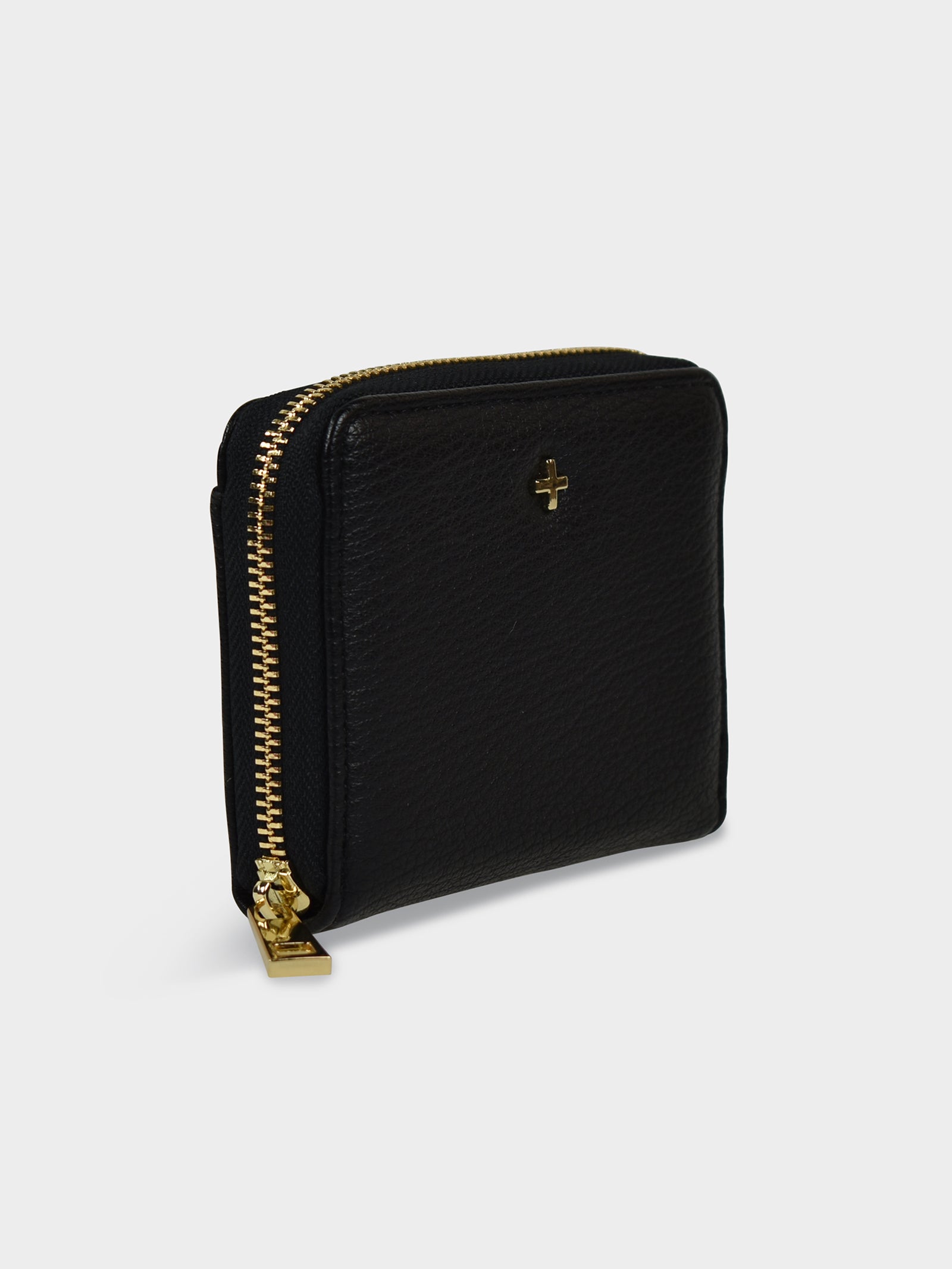 Saba Wallet in Black Pebble Gold