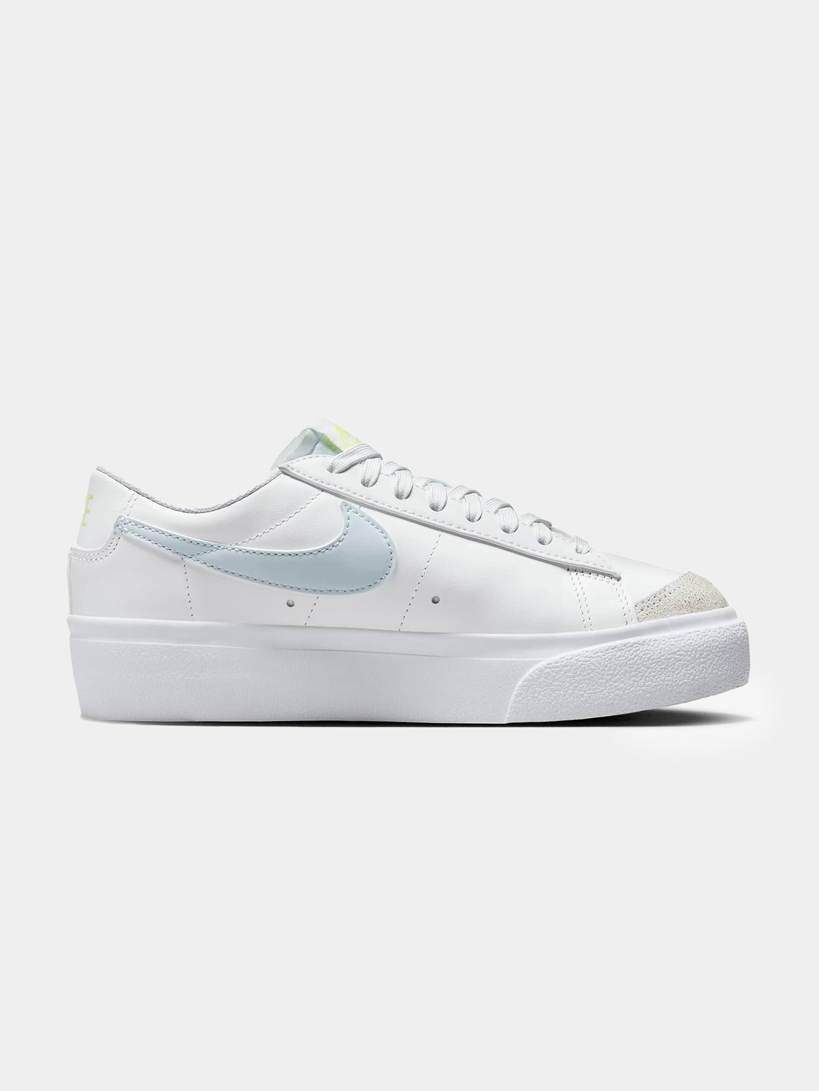 Womens Blazer Low Platform Sneakers in White & Blue Tint Lt Lemon Twist