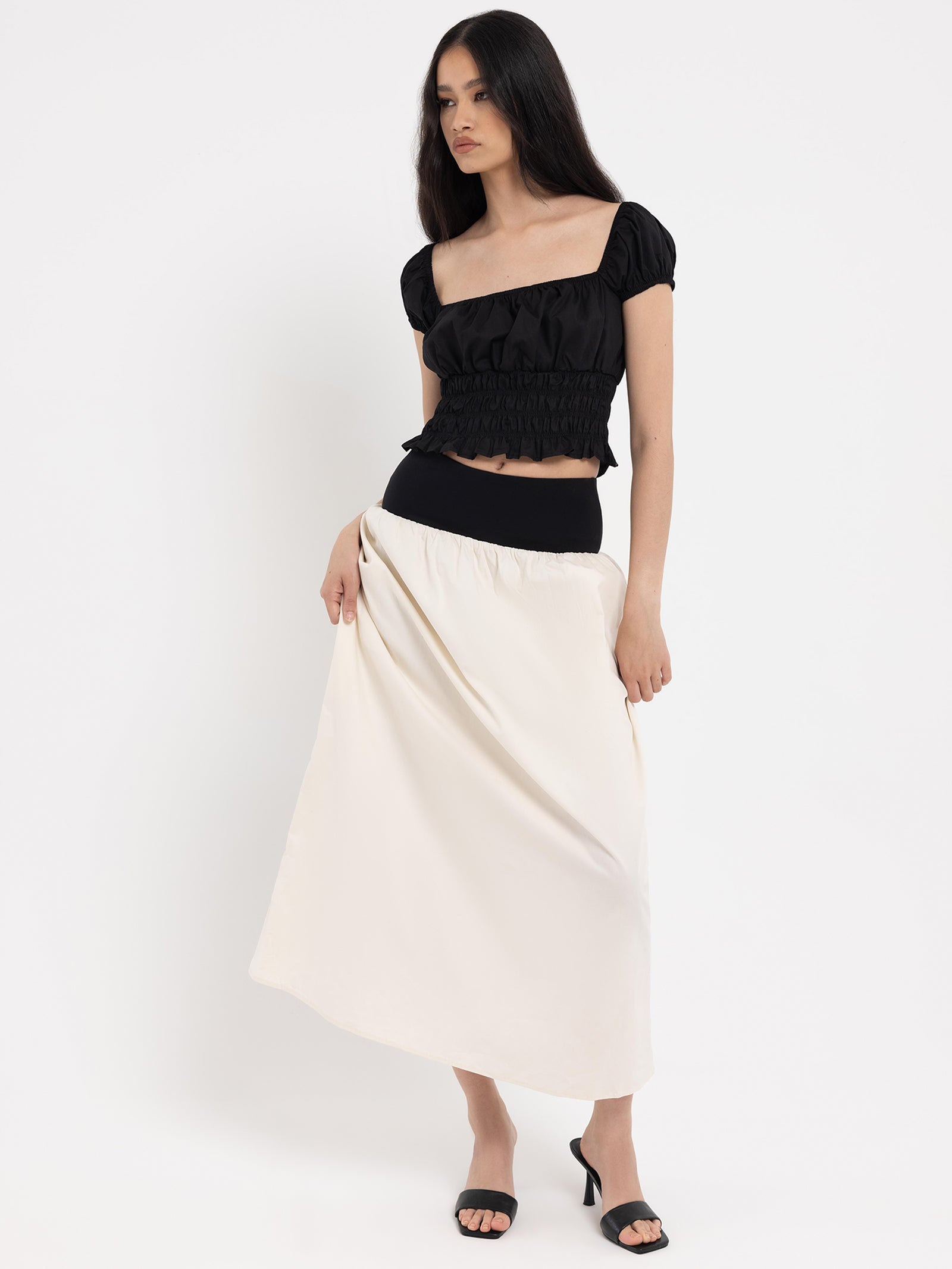 Yasmin Contrast Midi Skirt