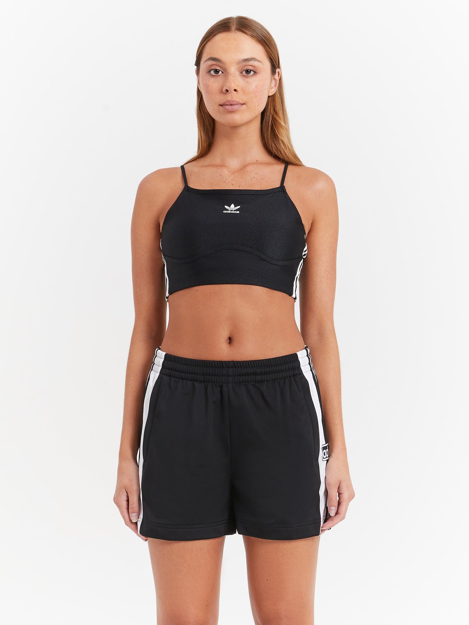 Three Stripe Bra Top in Black