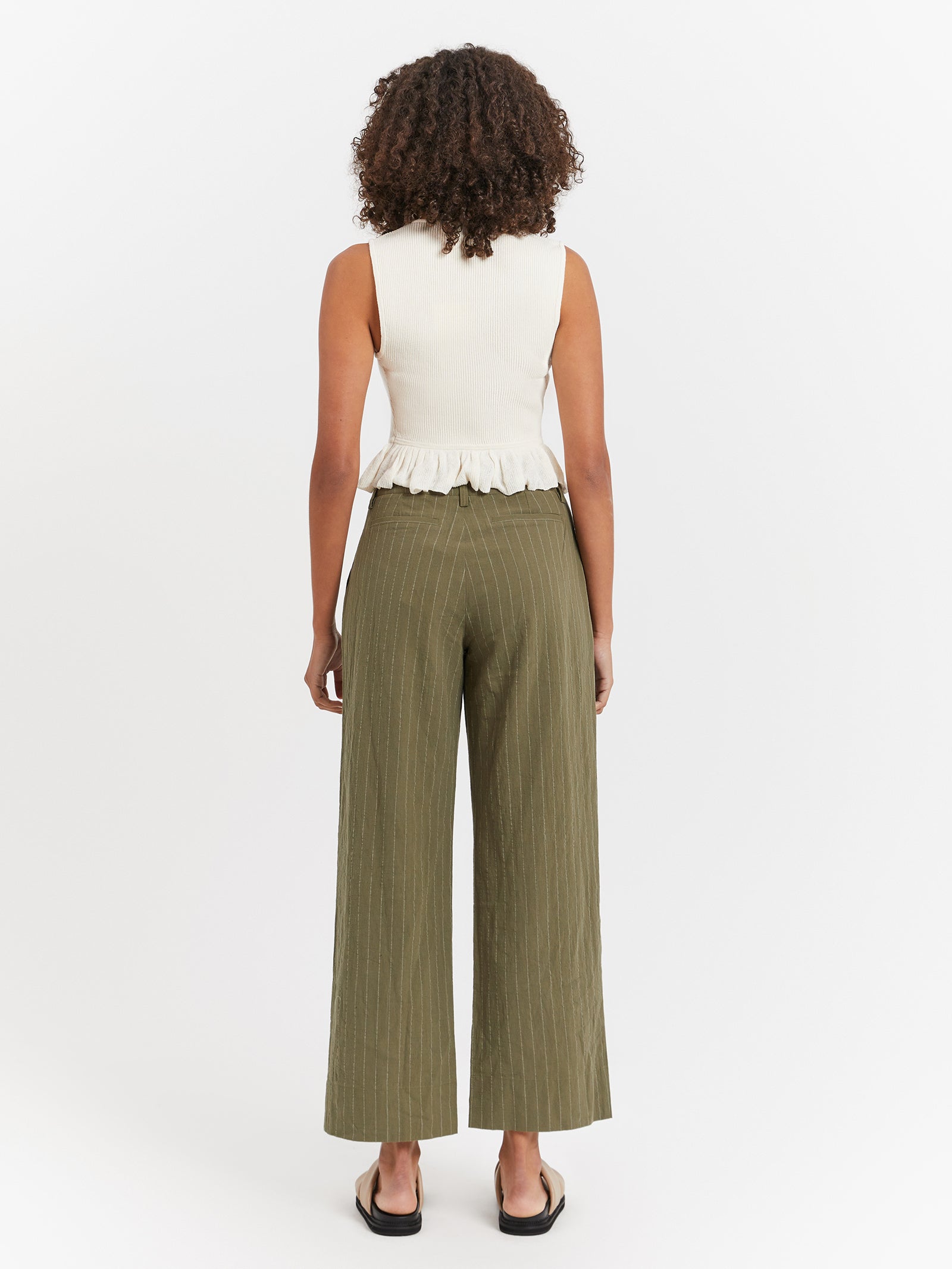 Rio Low Rise Pants in Khaki Stripe