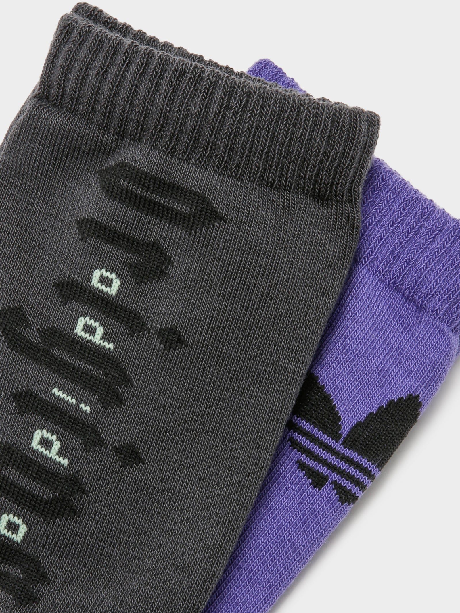 2 Pairs of Originals Gothcore Socks in Carbon & Purple