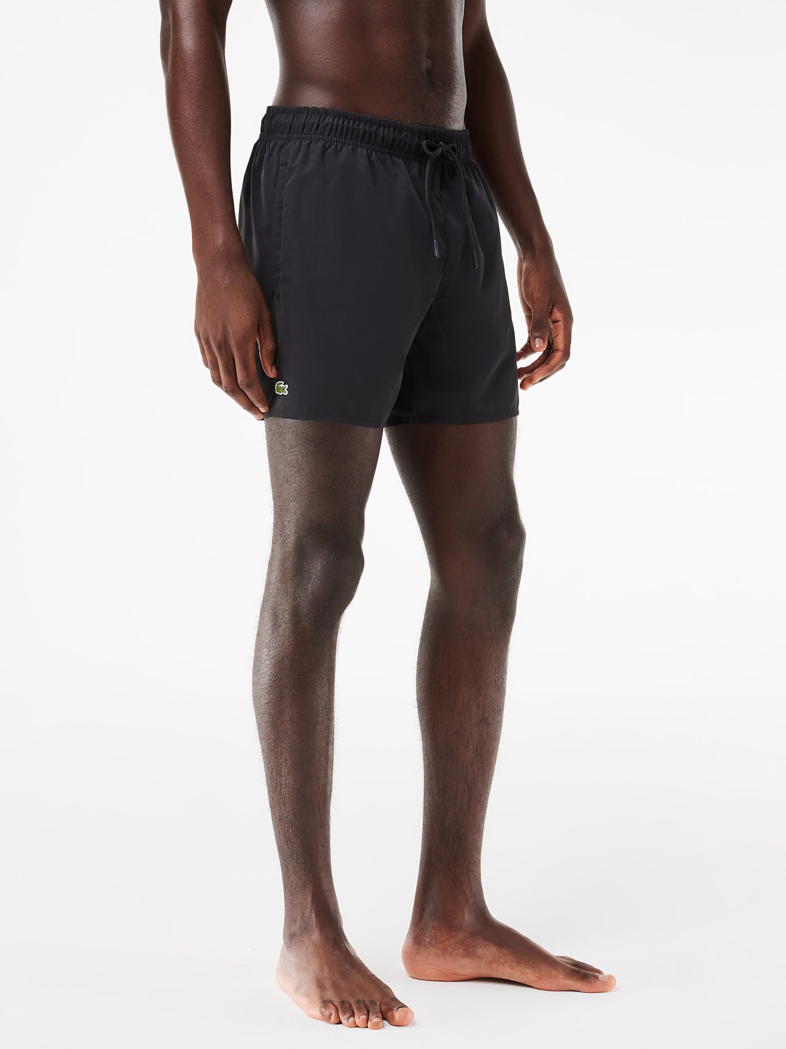 Block Colour Swim Shorts in Black Green