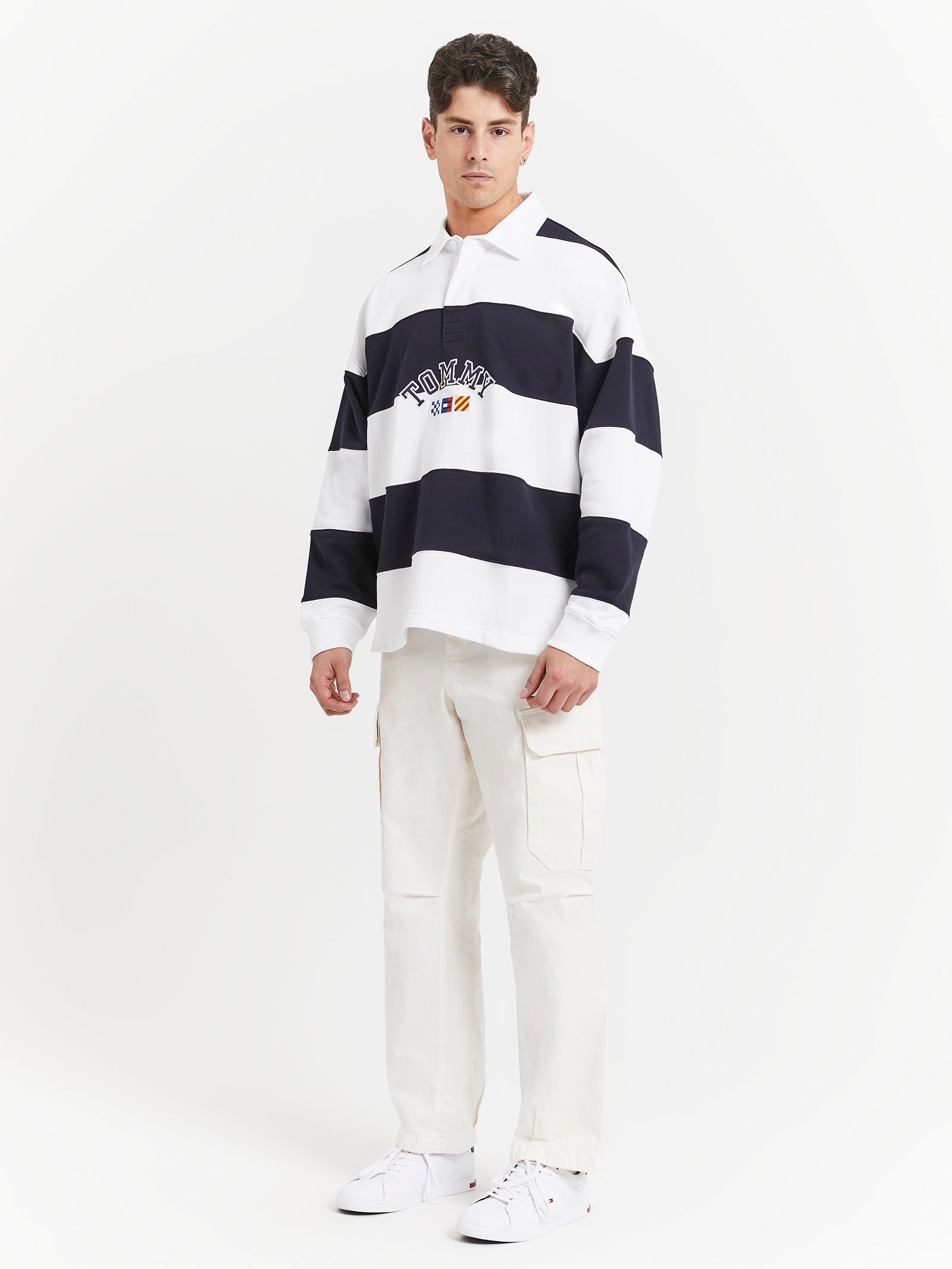 Archive Stripe Relaxed Rugby Shirt in Blue