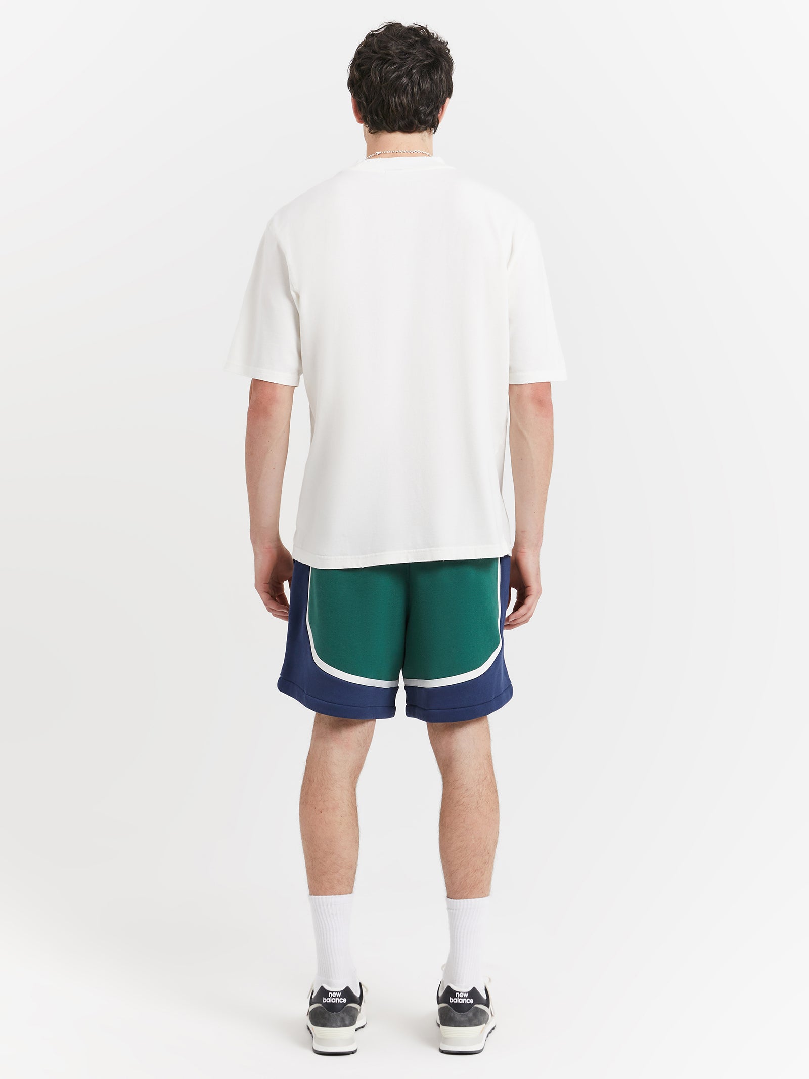 Hoops Graphic Cotton Jersey Short Sleeve T-shirt in Sea Salt