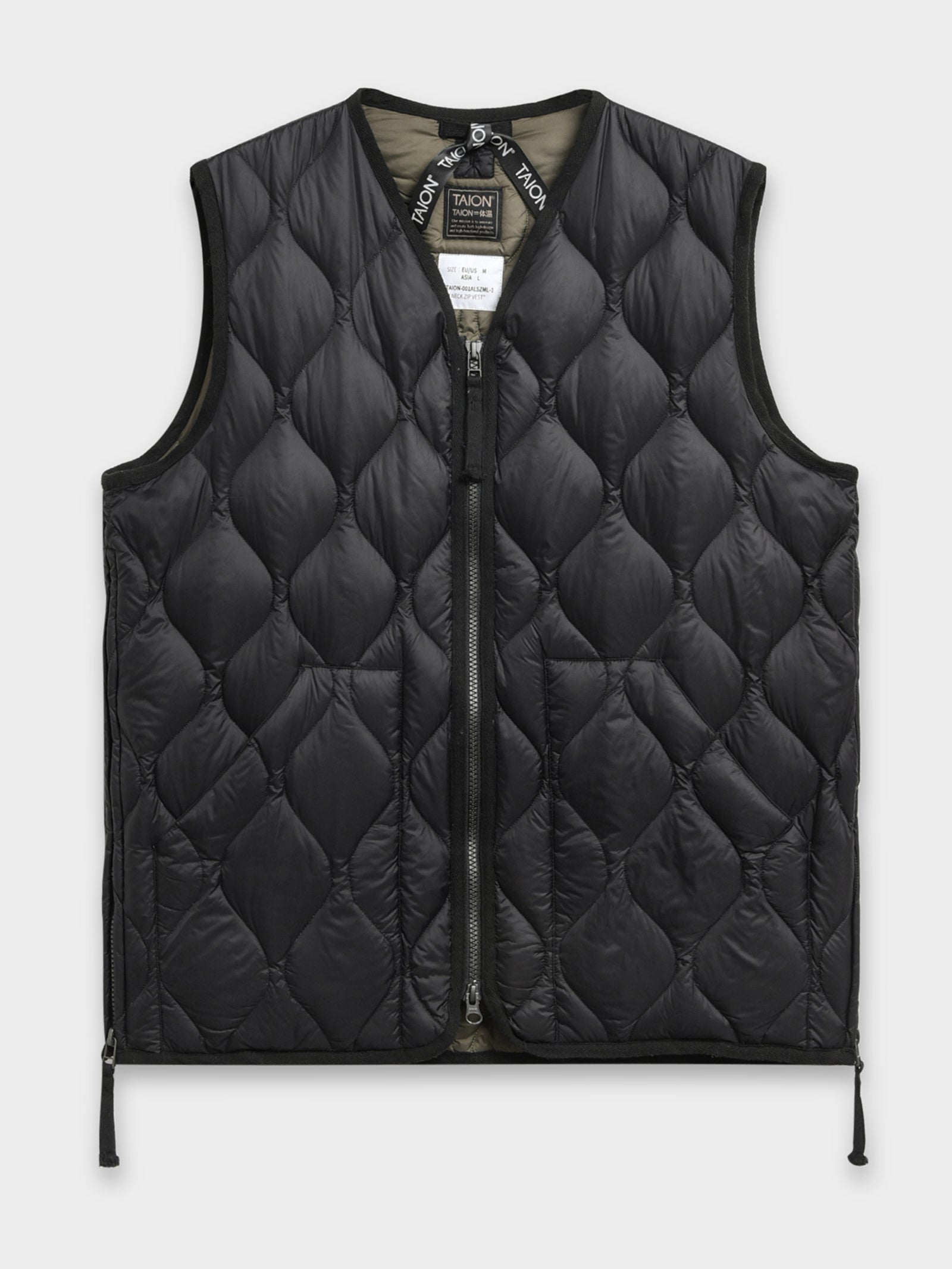 Military V Neck Zip Down Vest