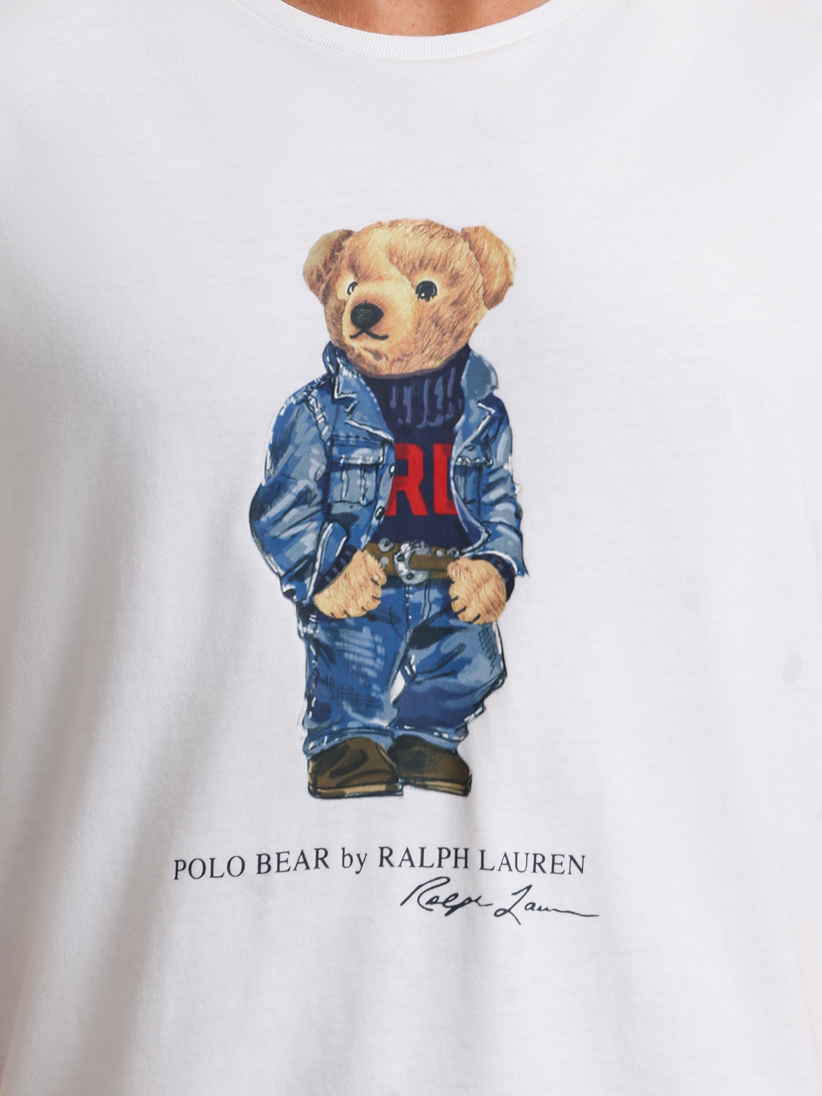 Denim Bear T-Shirt in White