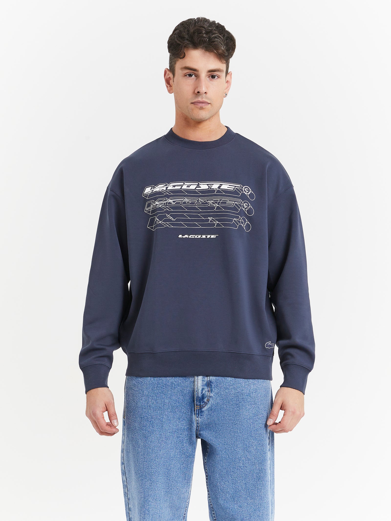 Loose Fit Branded Sweatshirt in Blue Night