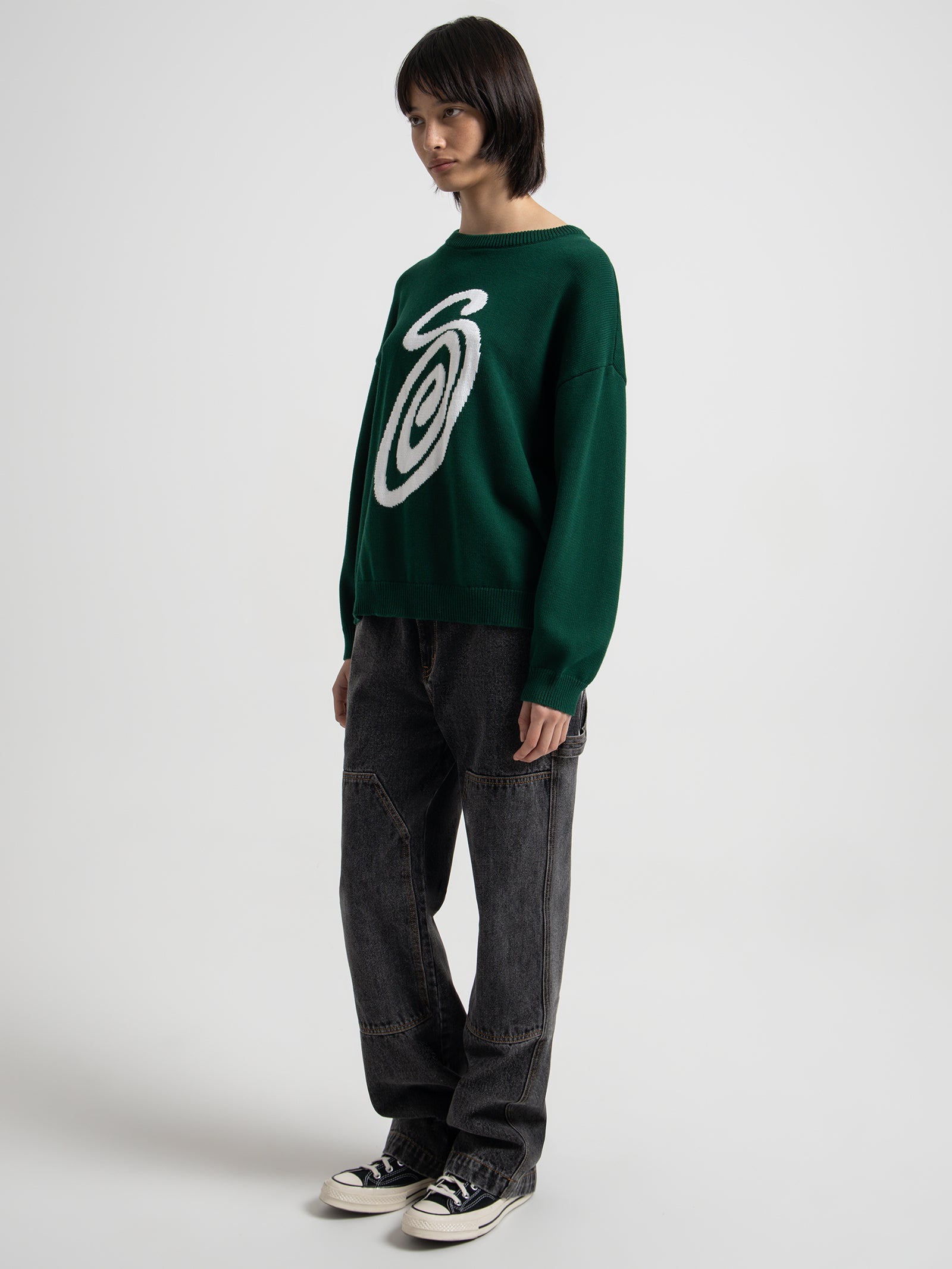 Stussy Curly Knit in Moss Green