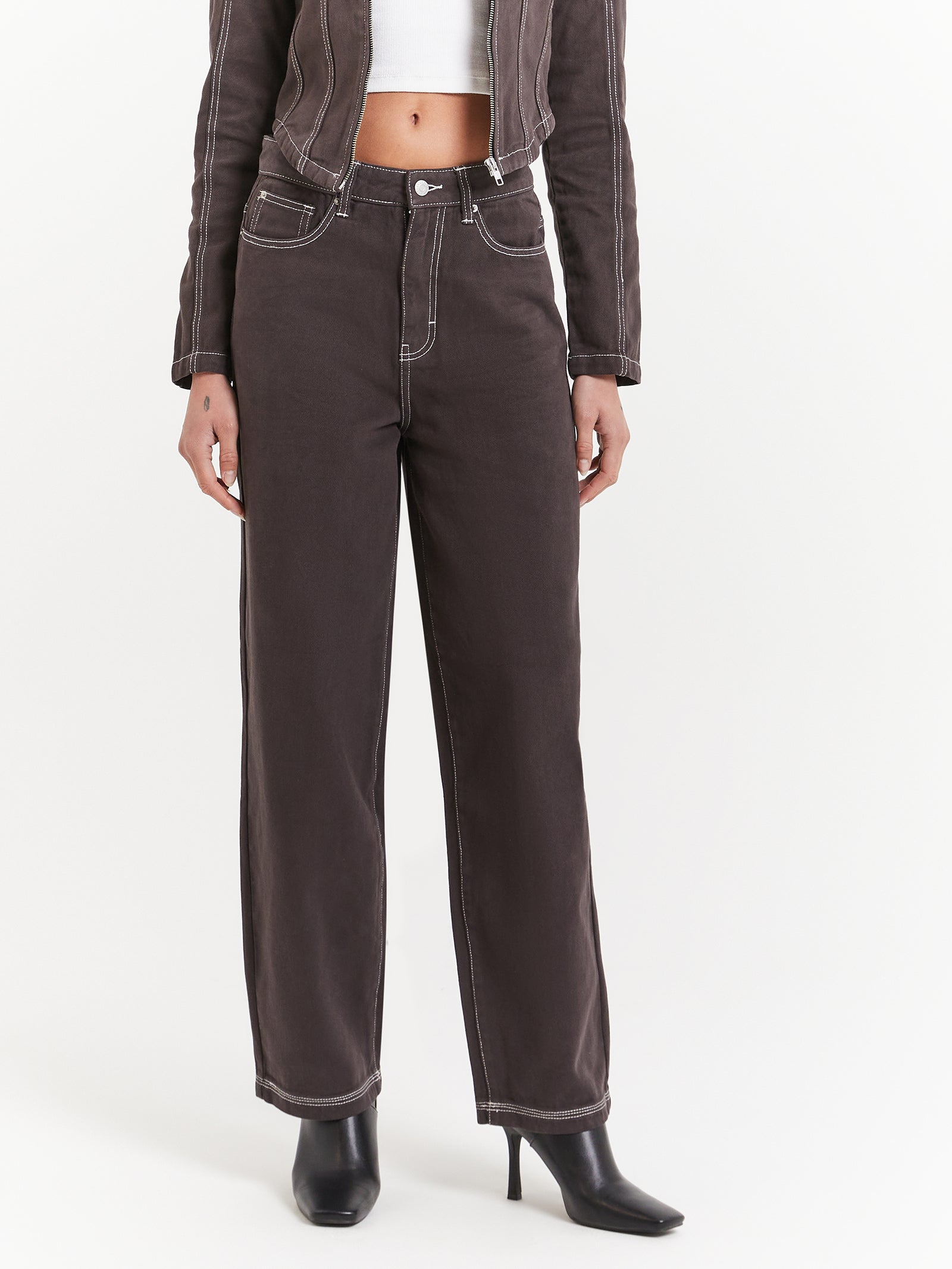 Bonita Low Rise Baggy Jeans in Coal