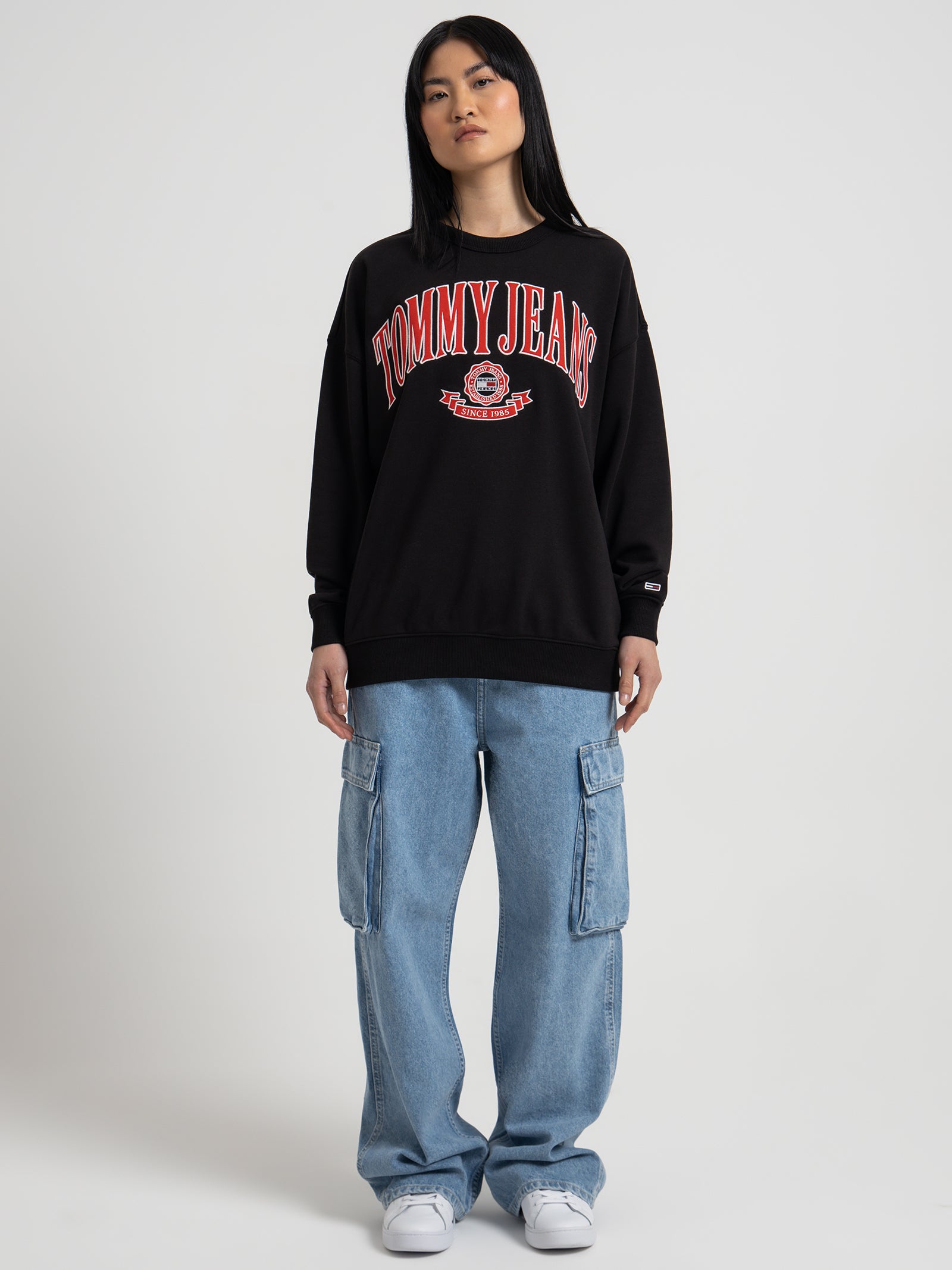 Prep Oversized Sweatshirt in Black