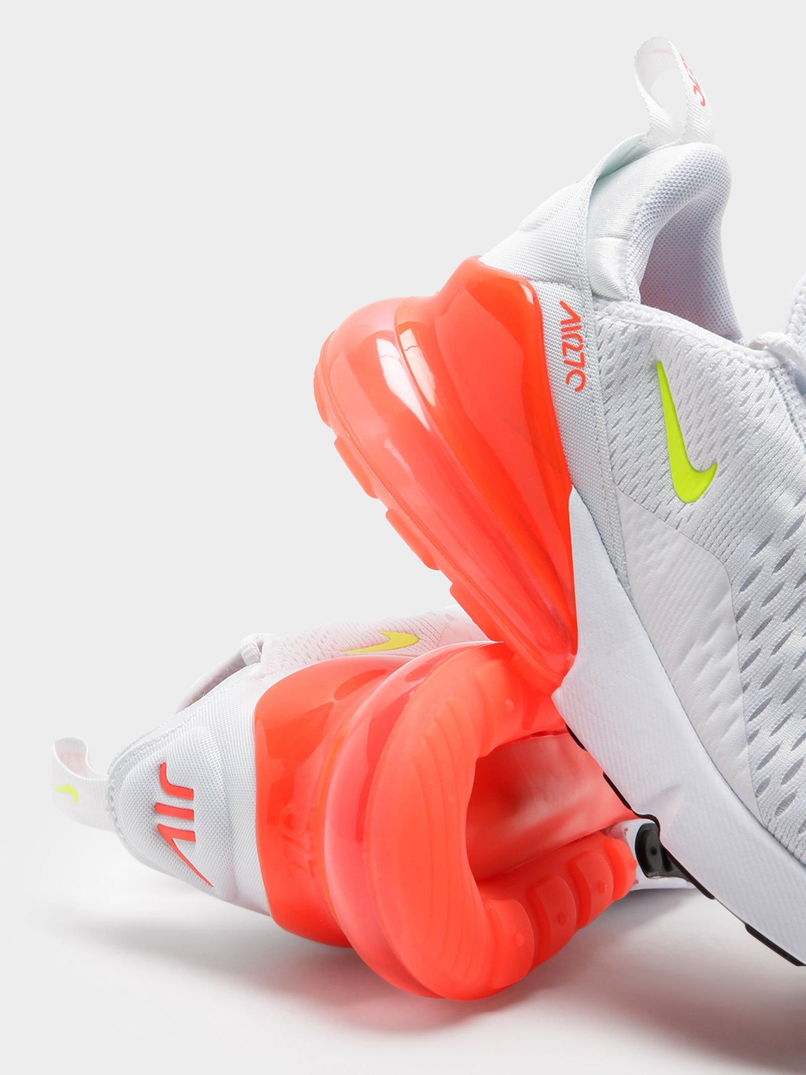 Womens Air Max 270 Sneakers in White & Orange