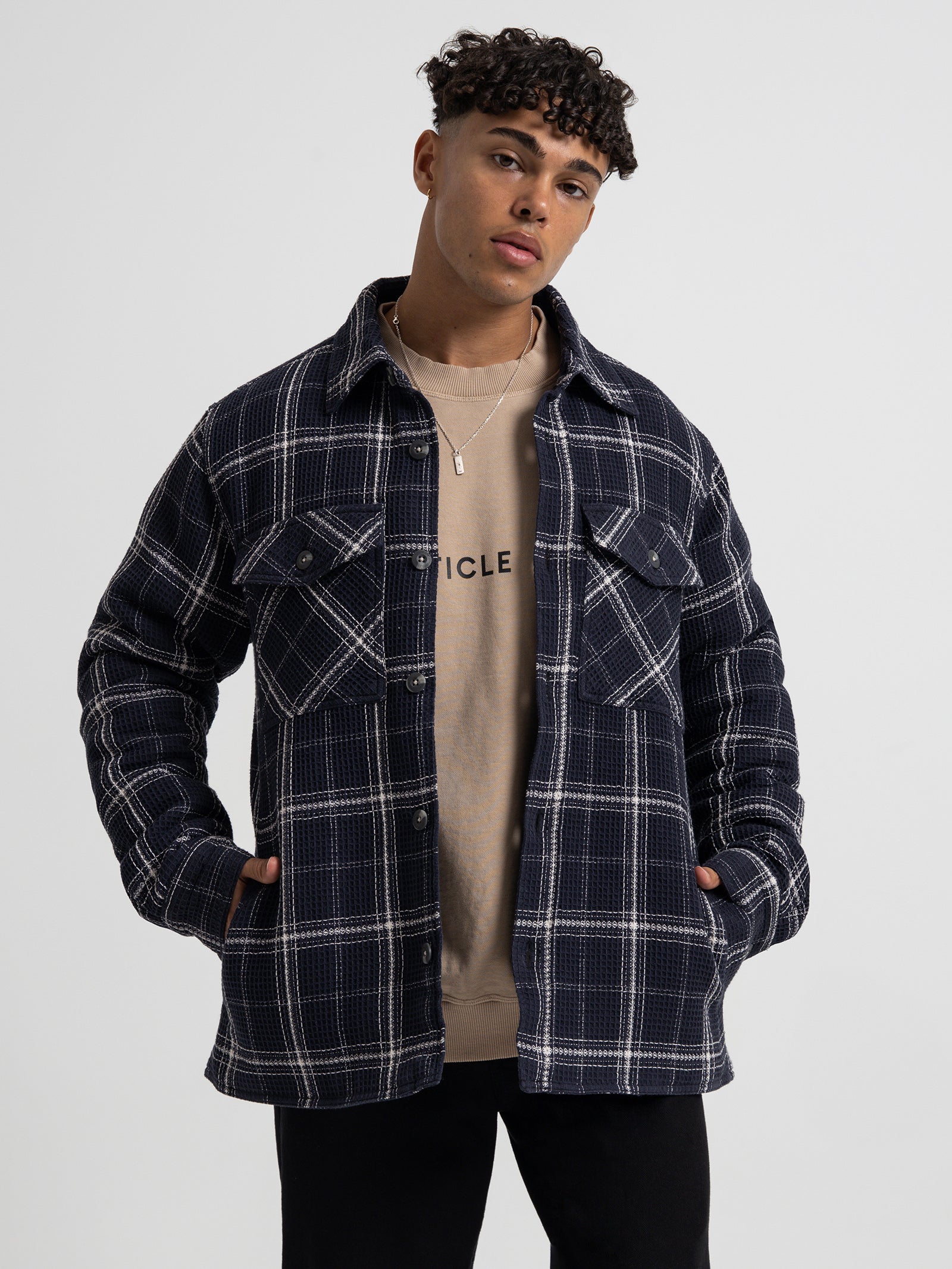 Marvin Plaid Jacket in Navy Plaid