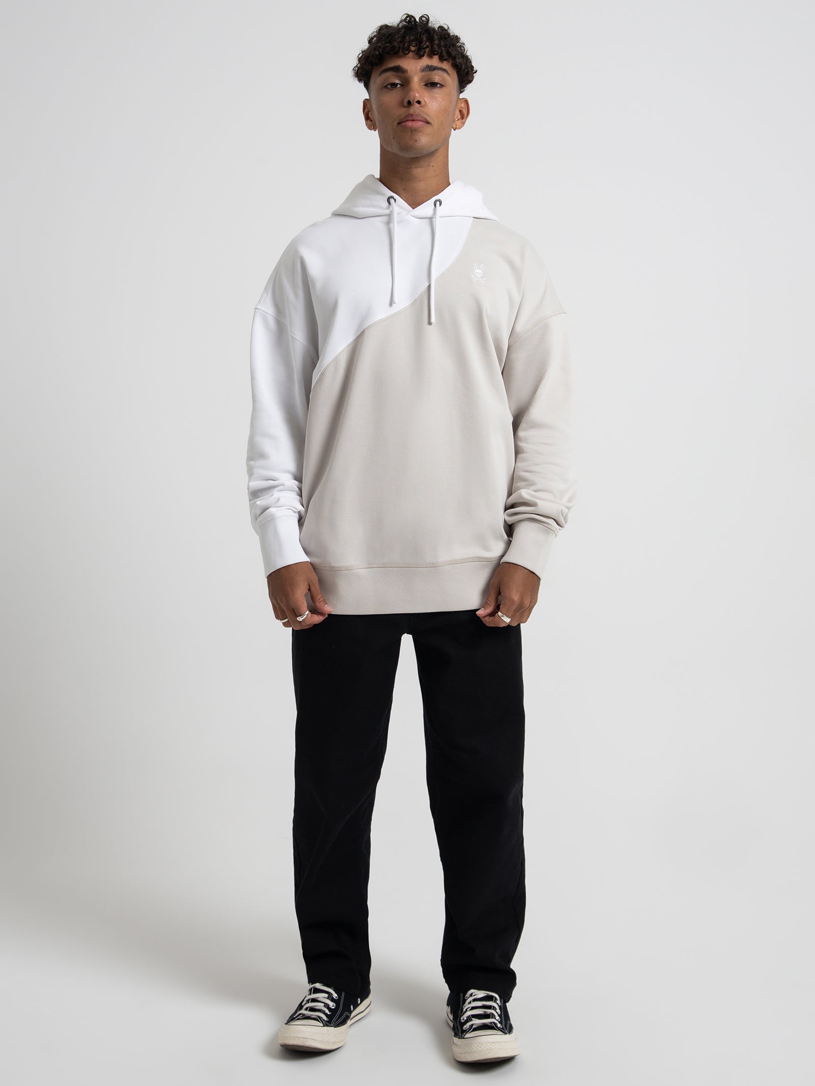 Kenney Relaxed Fit Popover Hoodie in Natural Linen