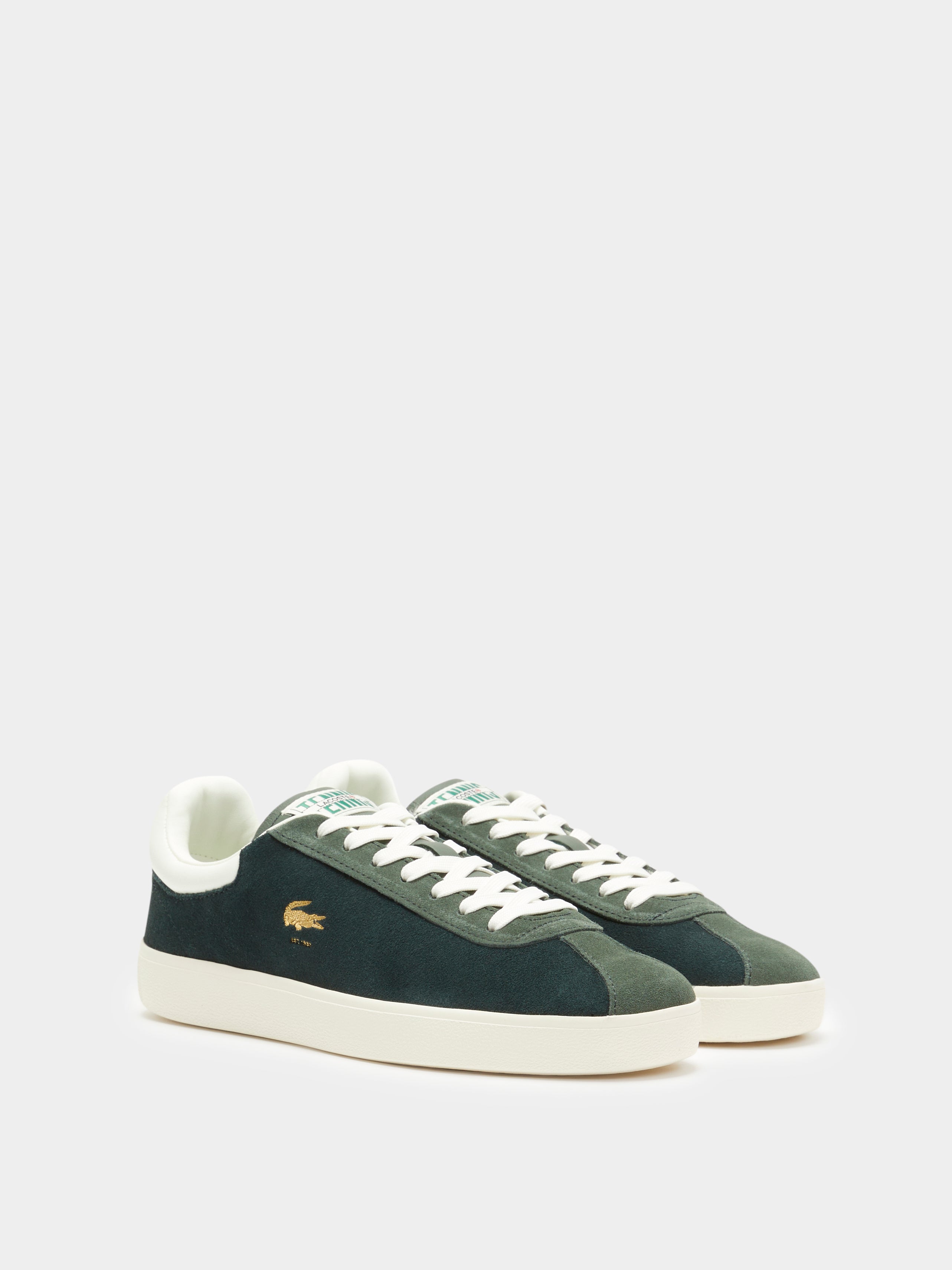 Womens Baseshot Sneakers in Dark Green & White