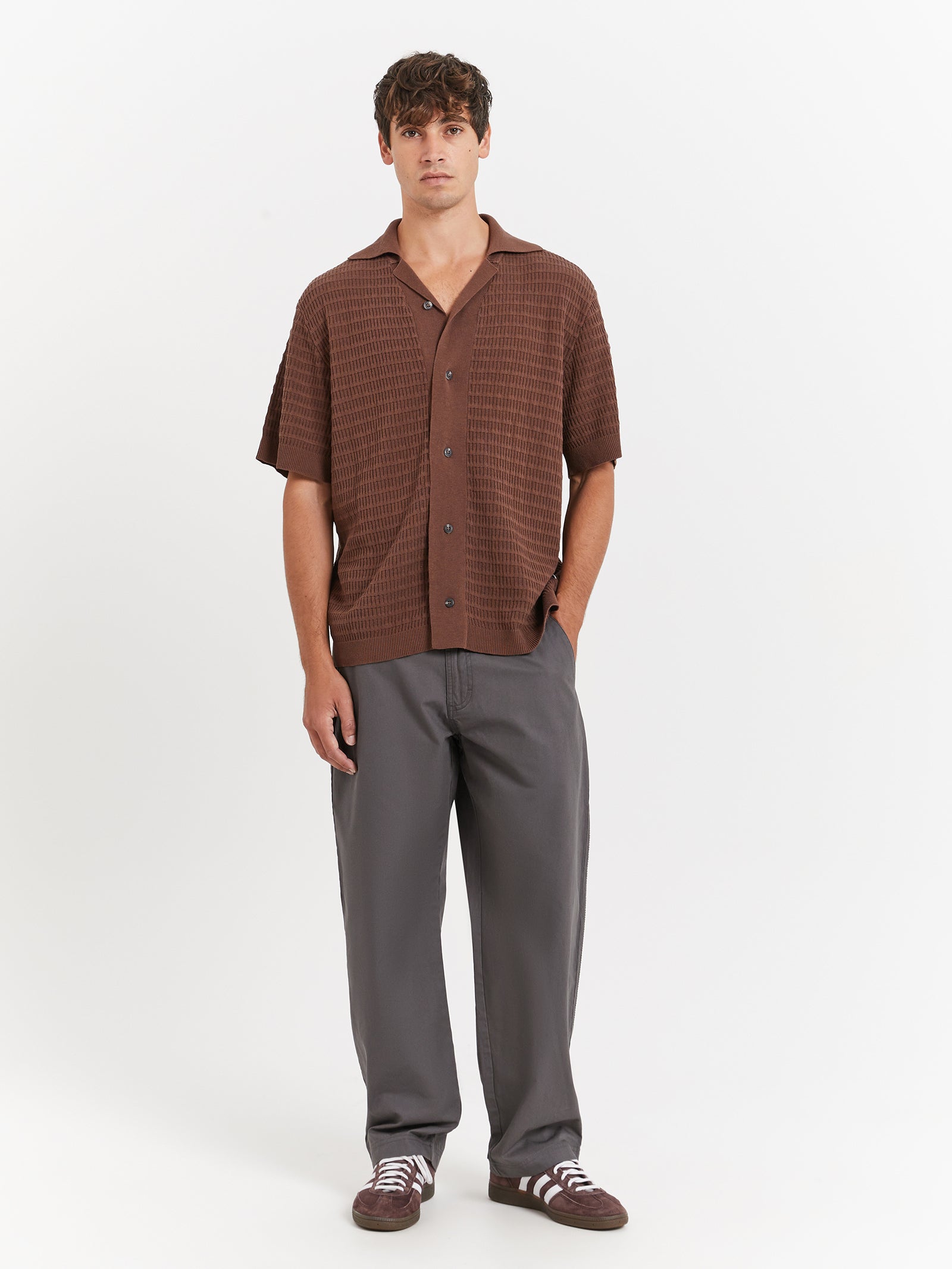 Zanito Knit Shirt in Taupe