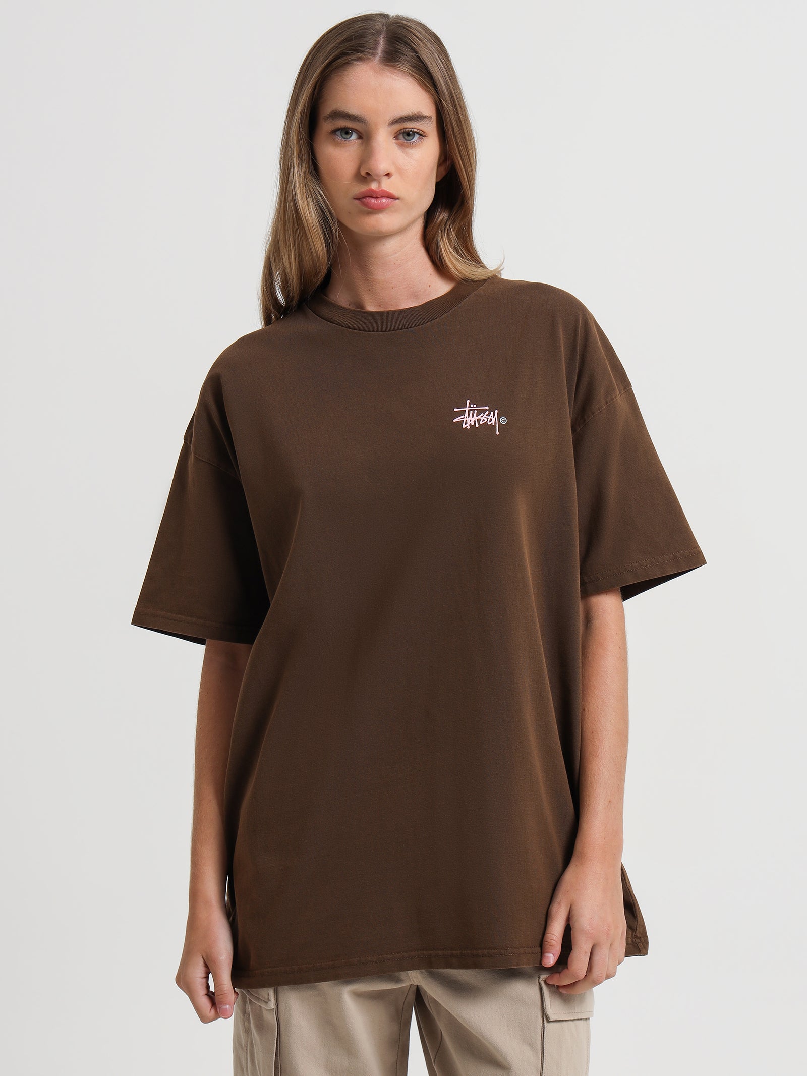 Graffiti Pigment T-Shirt in Coffee