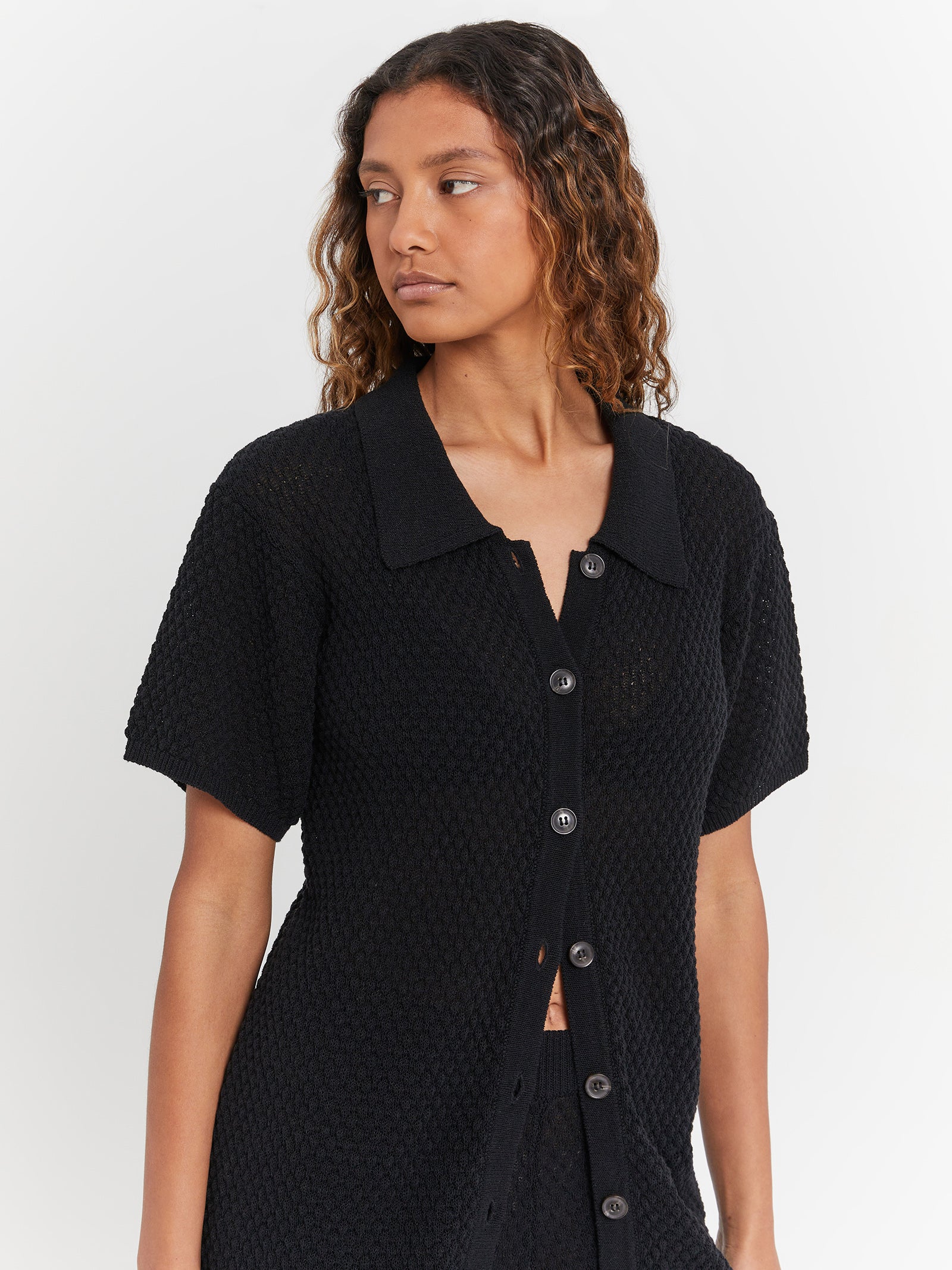 Joni Knit Shirt in Black