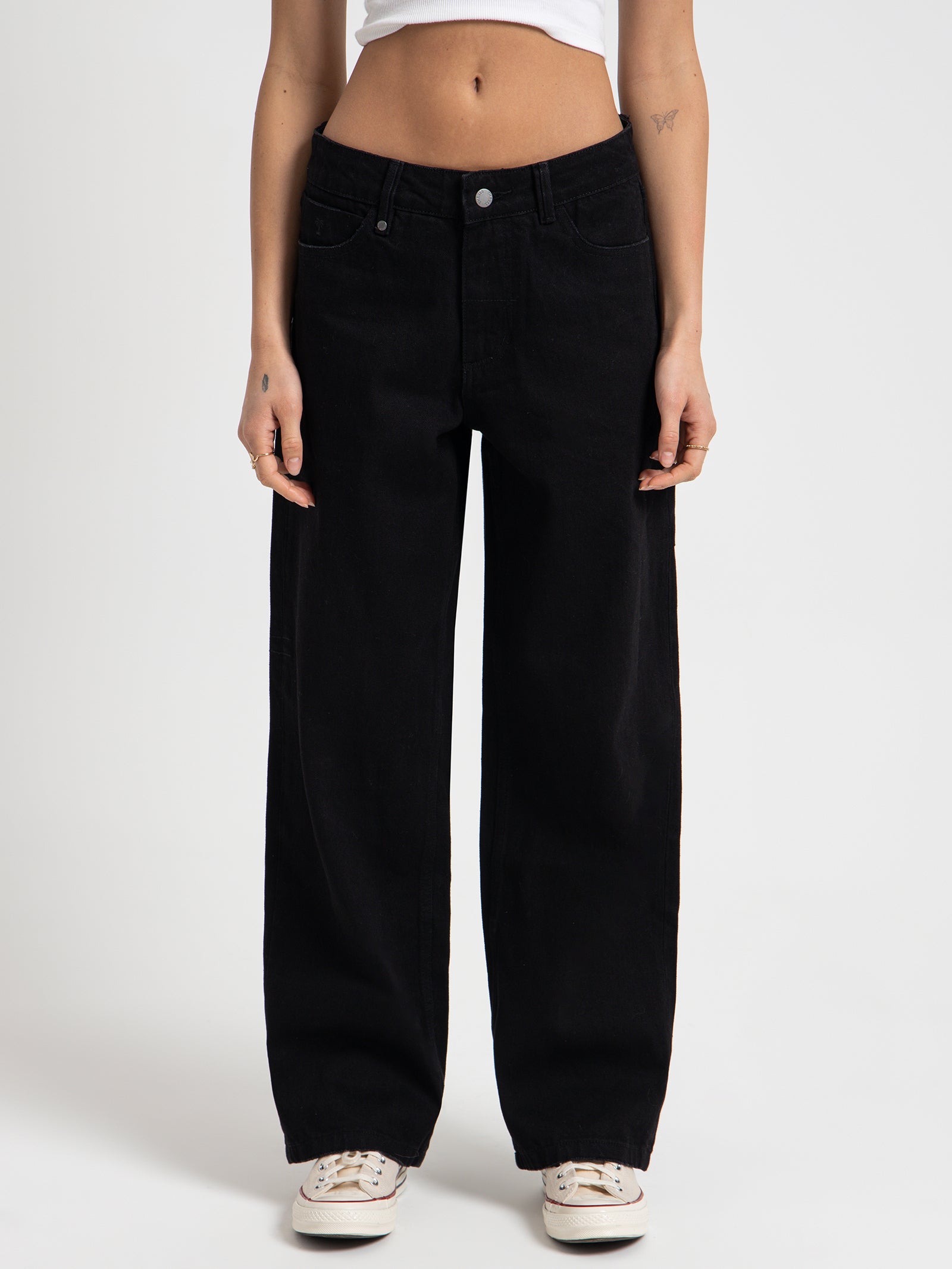 Billie Low Baggy Jeans in Black Rinse