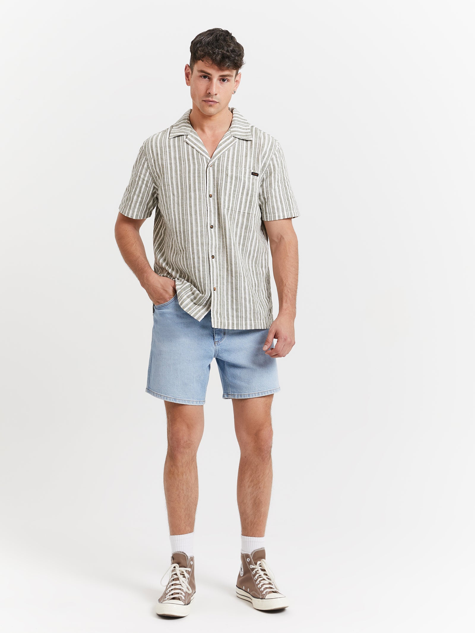 Resort Shirt - Sage Stripe