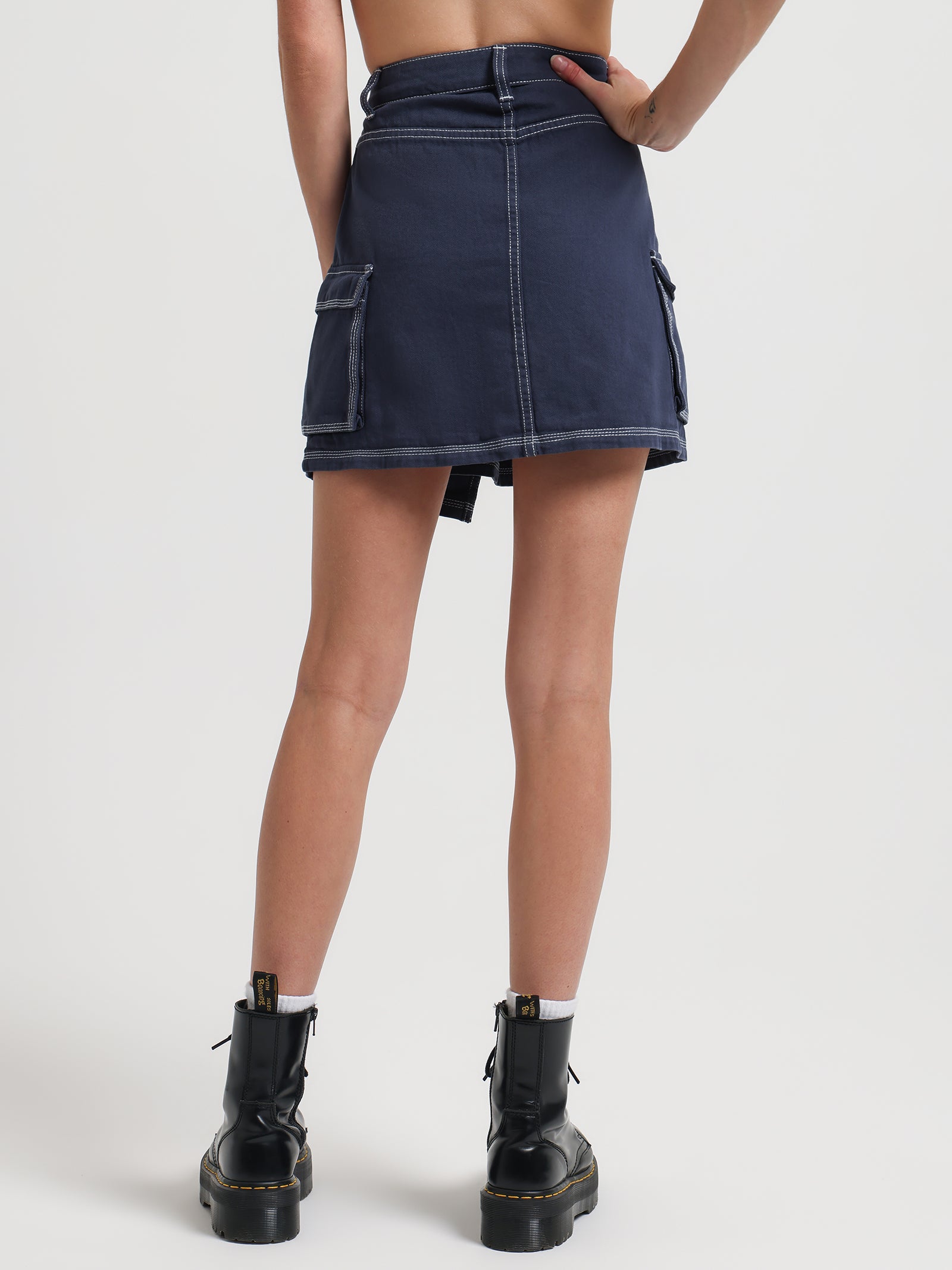 Delphine Wrap Skirt in Indigo