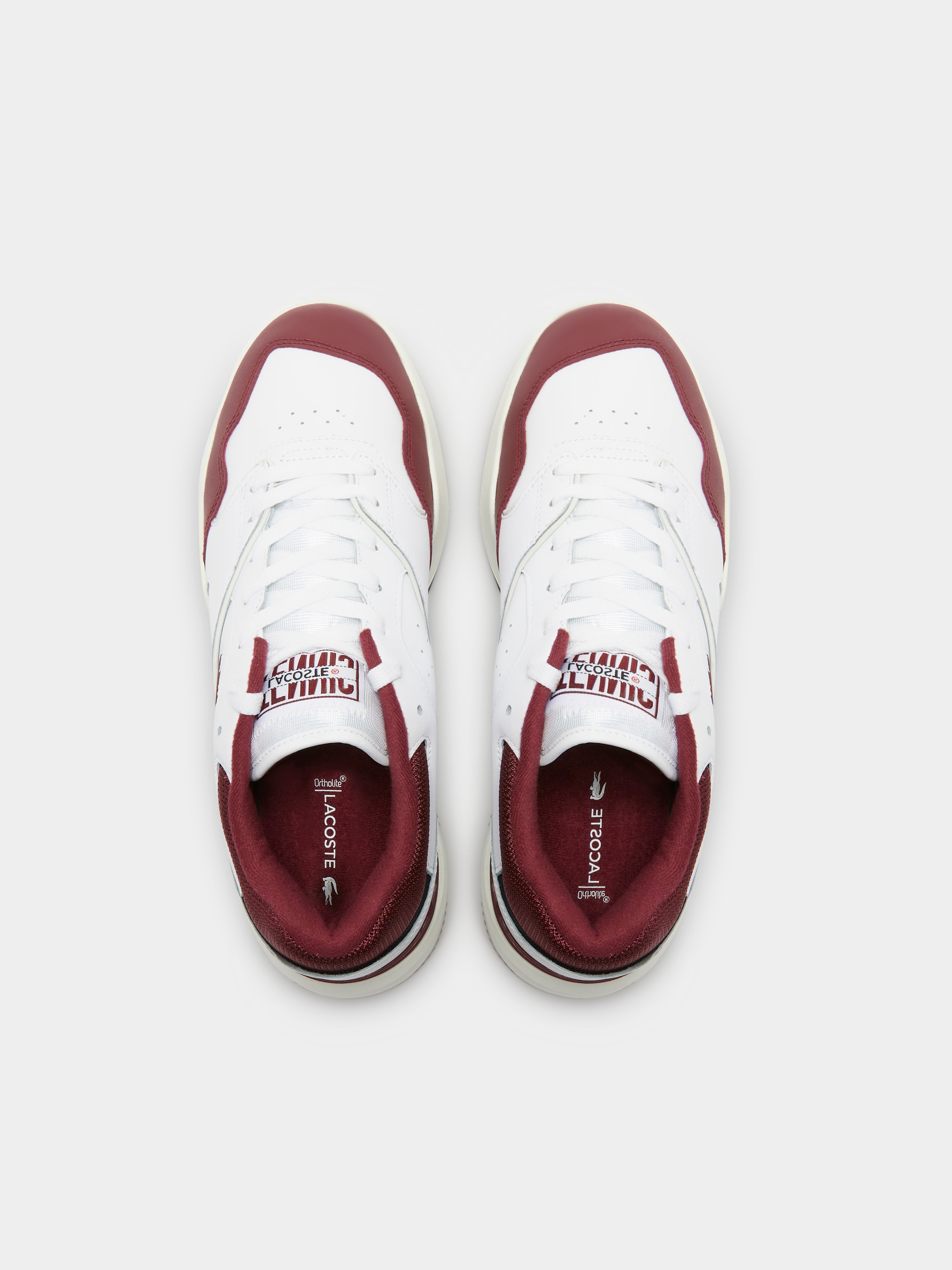 Mens Lineshot Sneakers in White & Burgundy