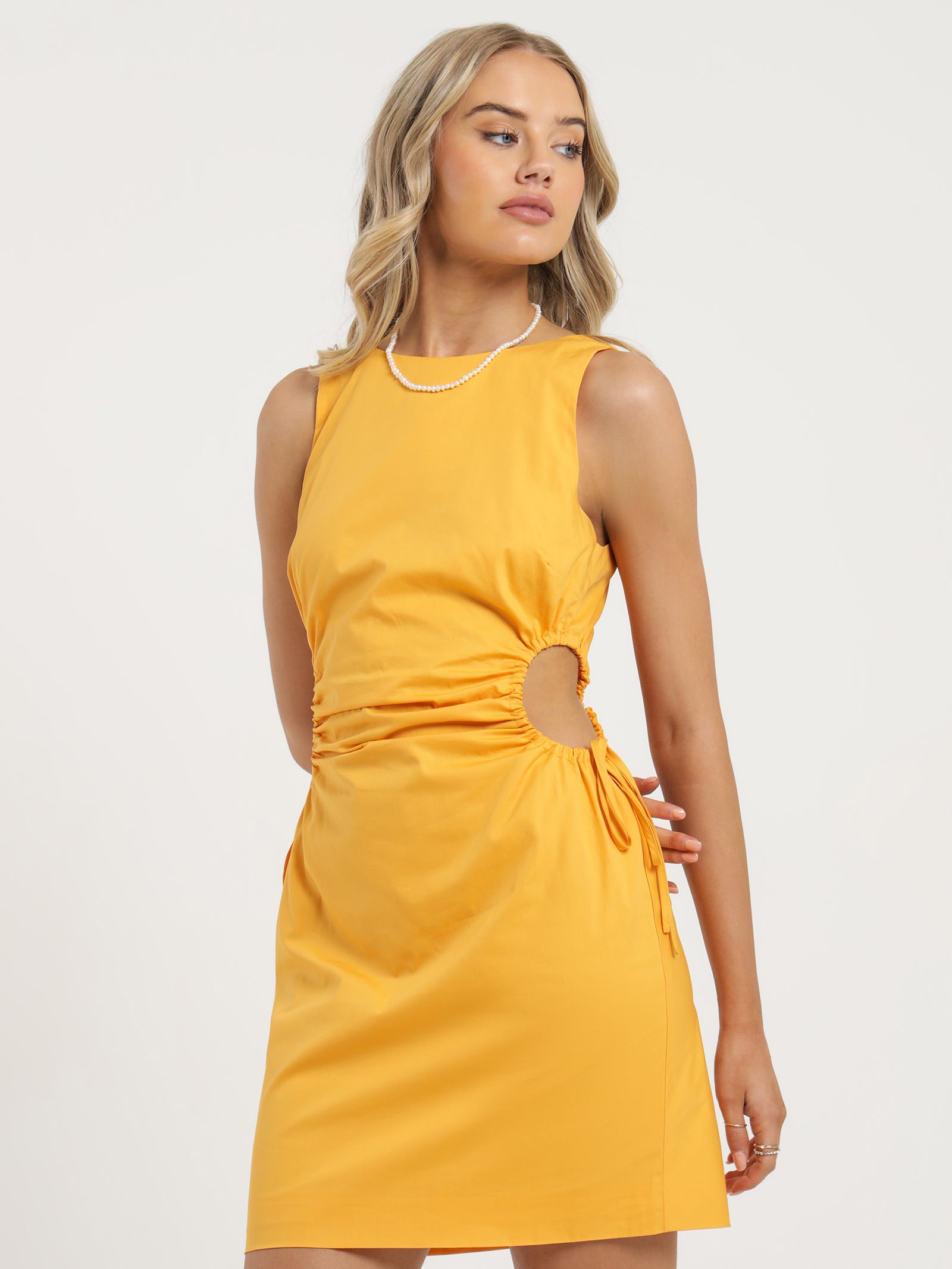 Terese Cut Out Mini Dress in Mango