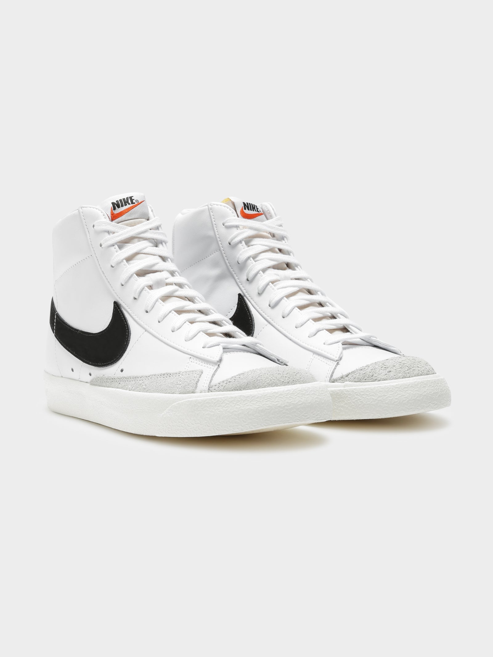 Mens Blazer Mid 77 High Top Sneakers in White & Black