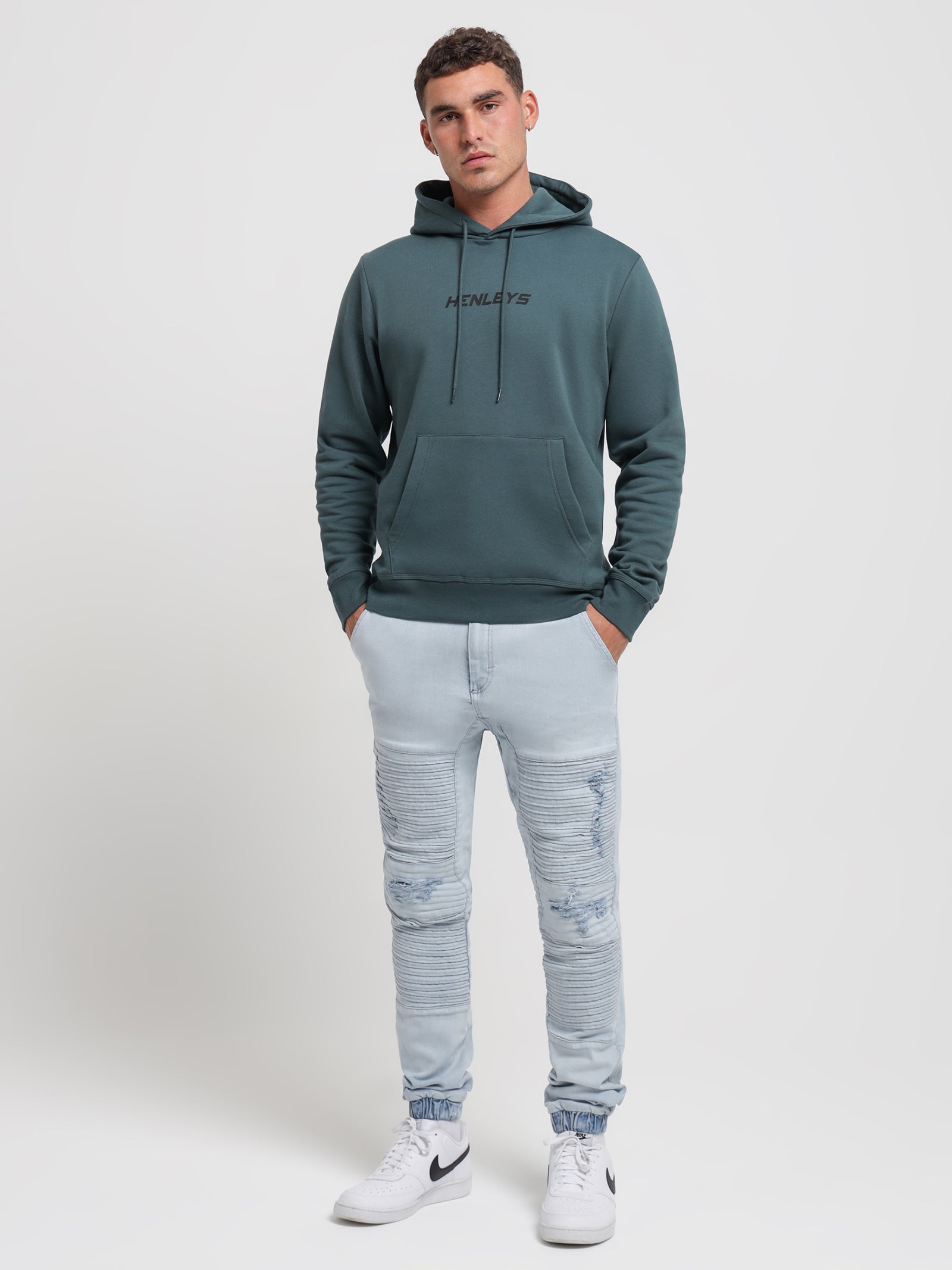 Defence Hooded Sweater in Dew Green