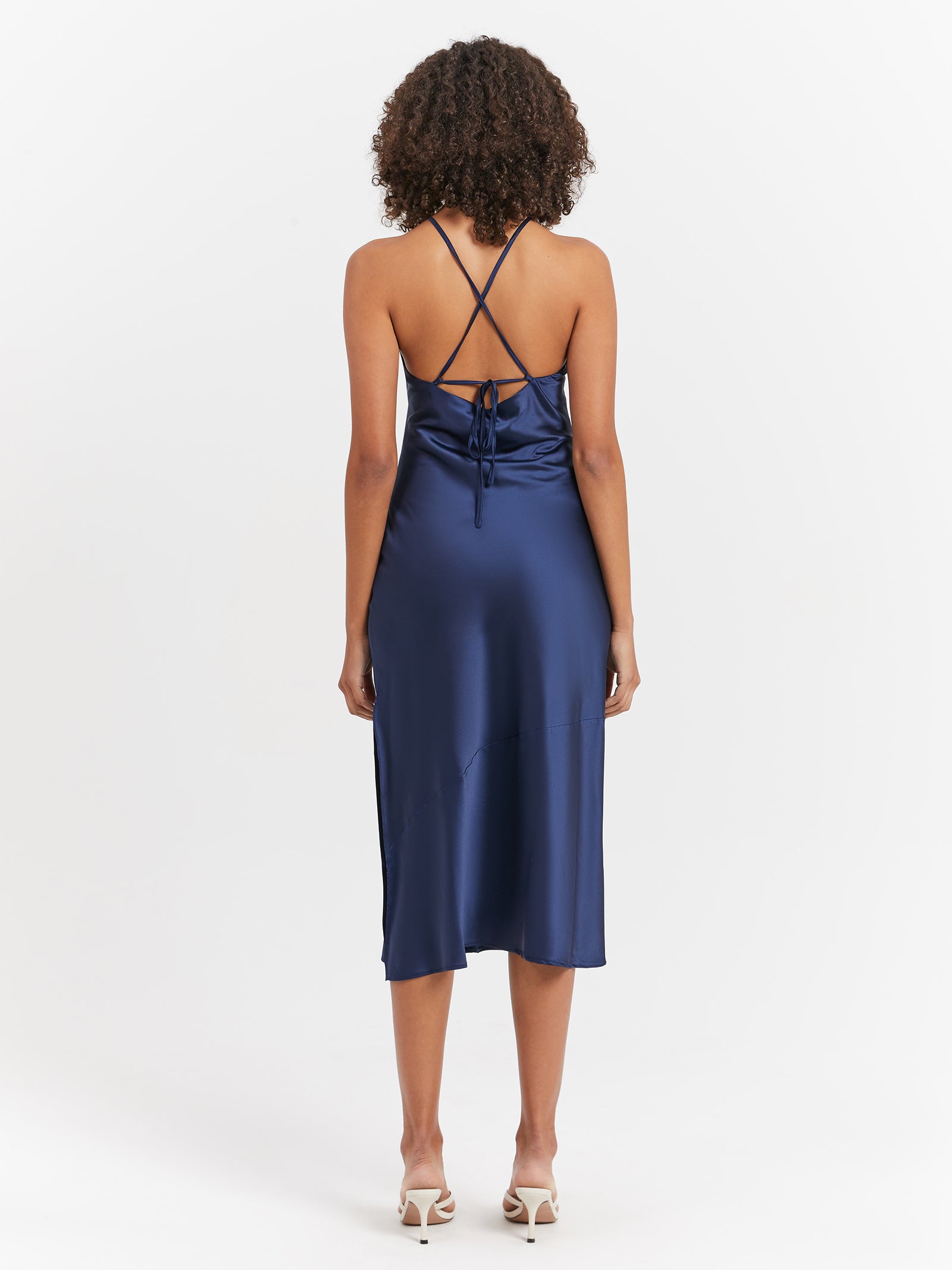 Makala Tie Back Midi Dress in Royale Blue