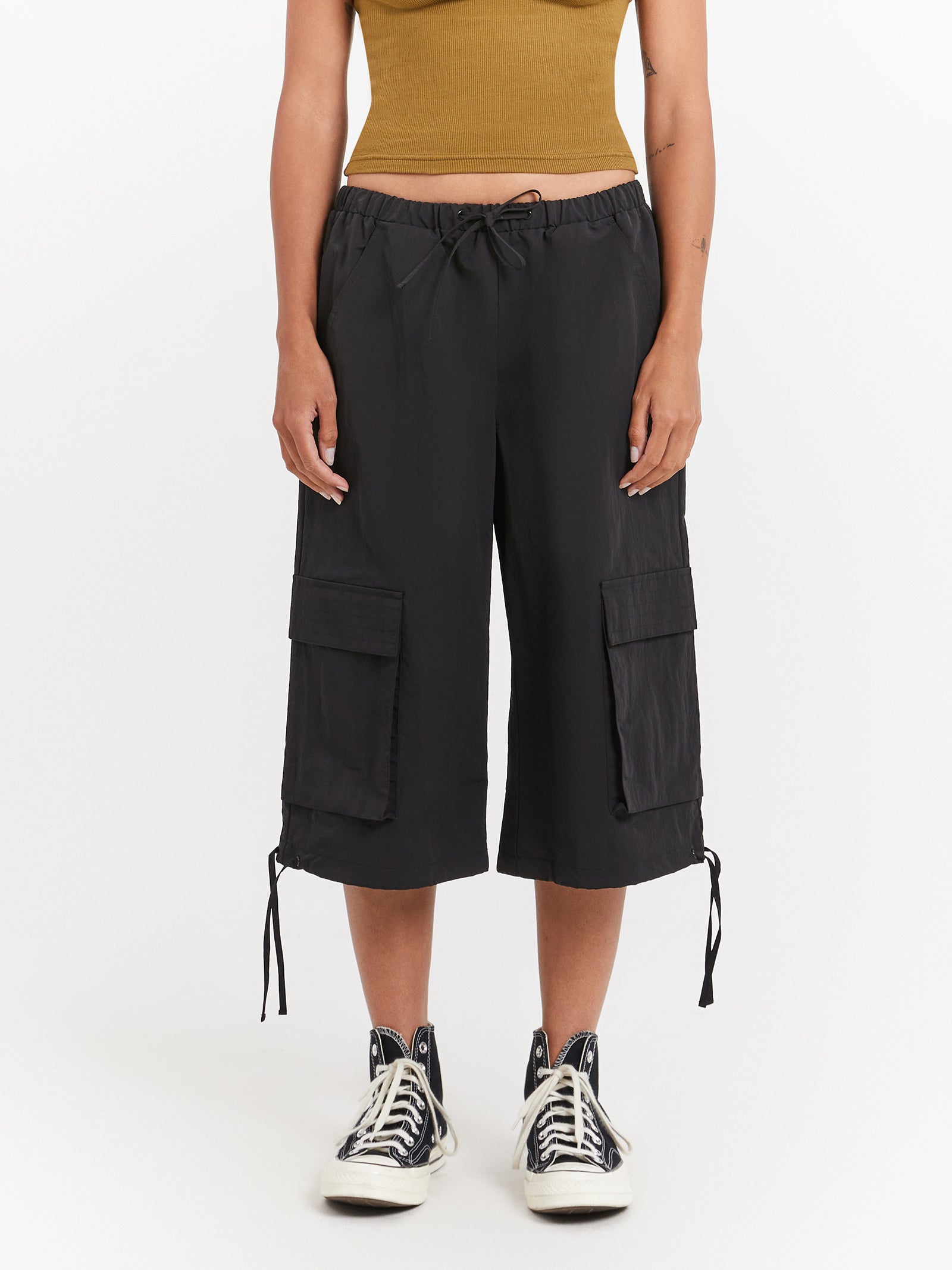 Hudson Parachute Long Shorts in Black