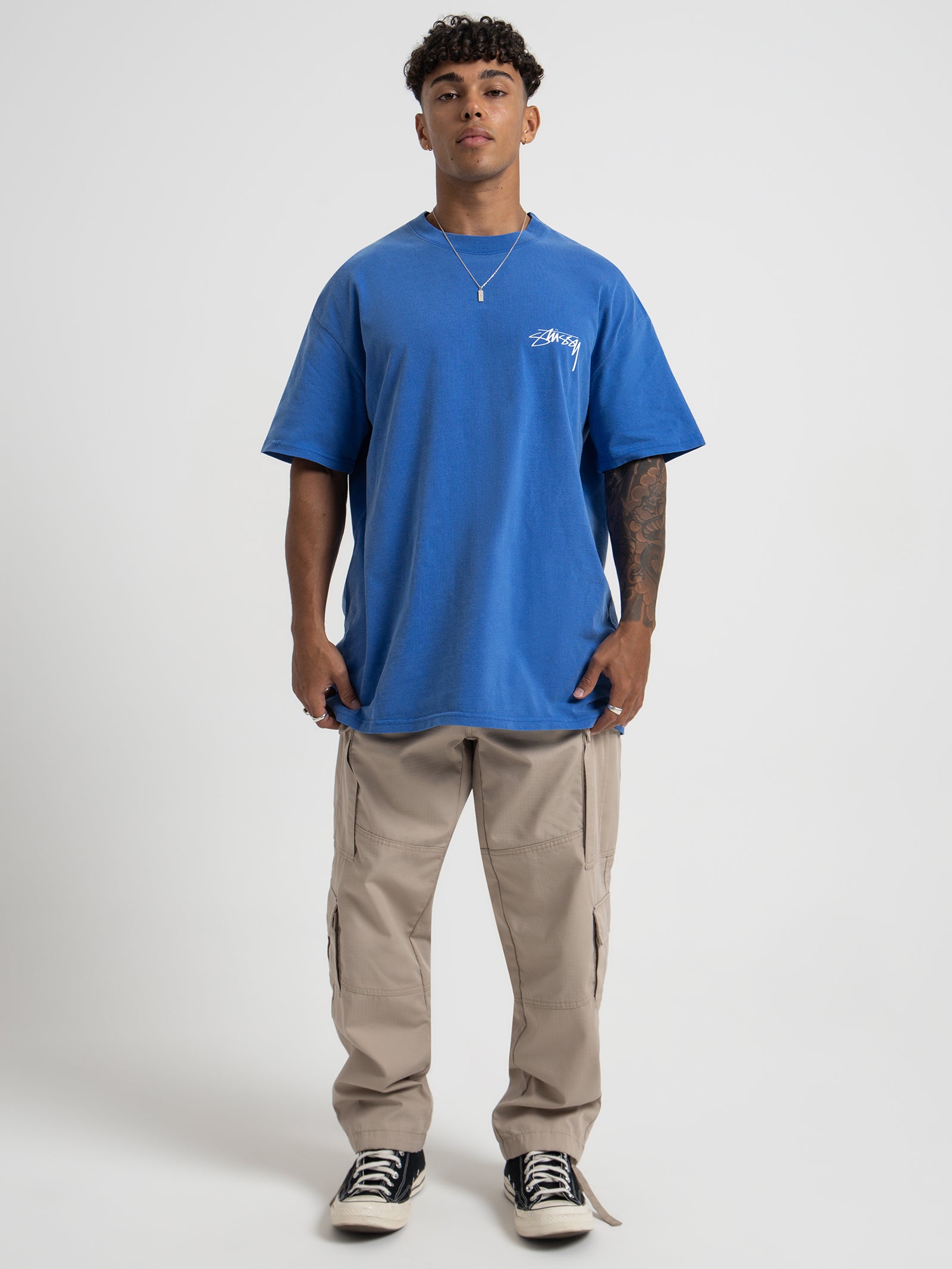 Modern Age 50/50 T-Shirt in Mid Blue