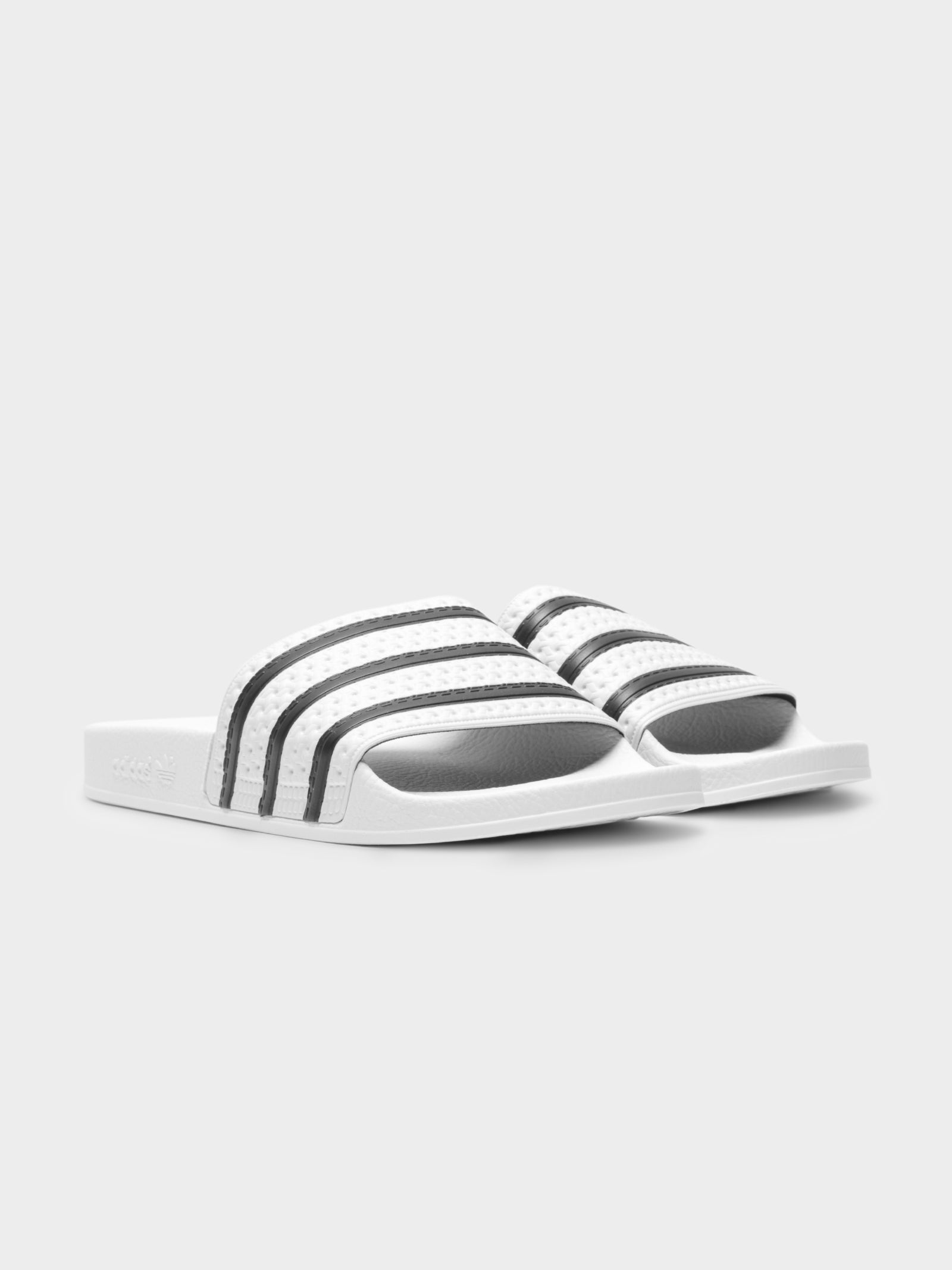 Unisex Adilette Slides in White & Black