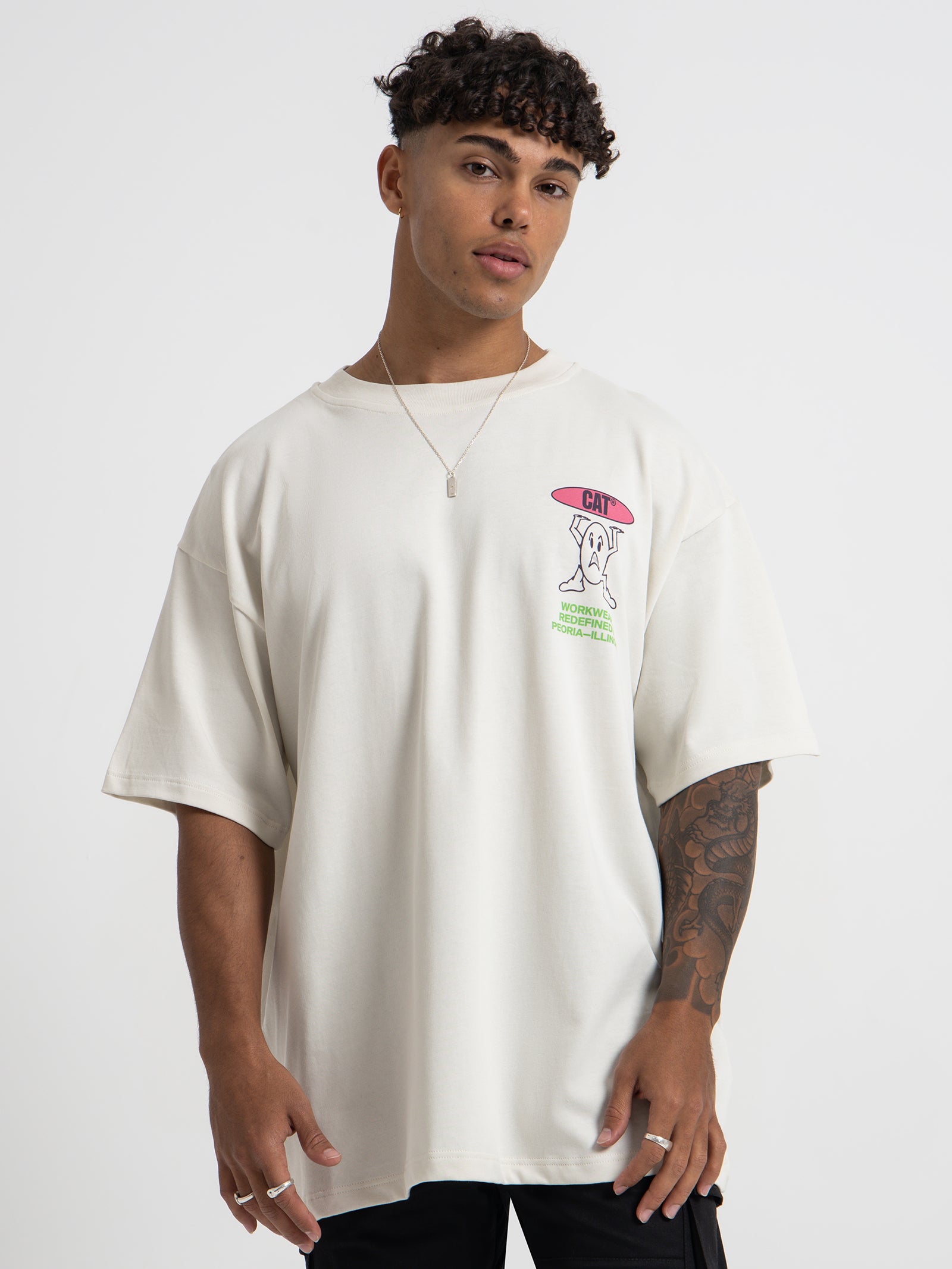 Hard Worker T-Shirt in Bone White