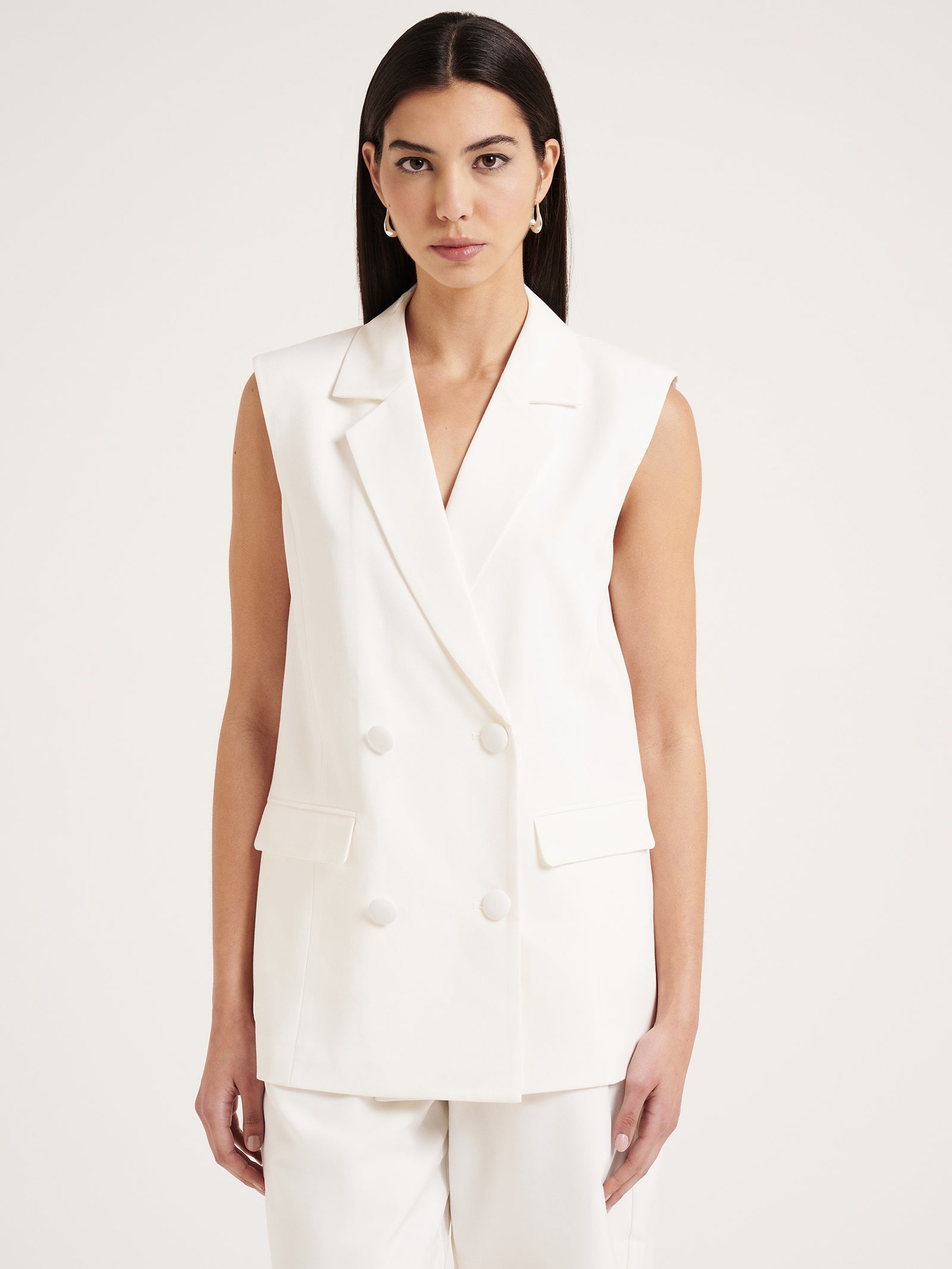 Shanti Blazer Vest in White