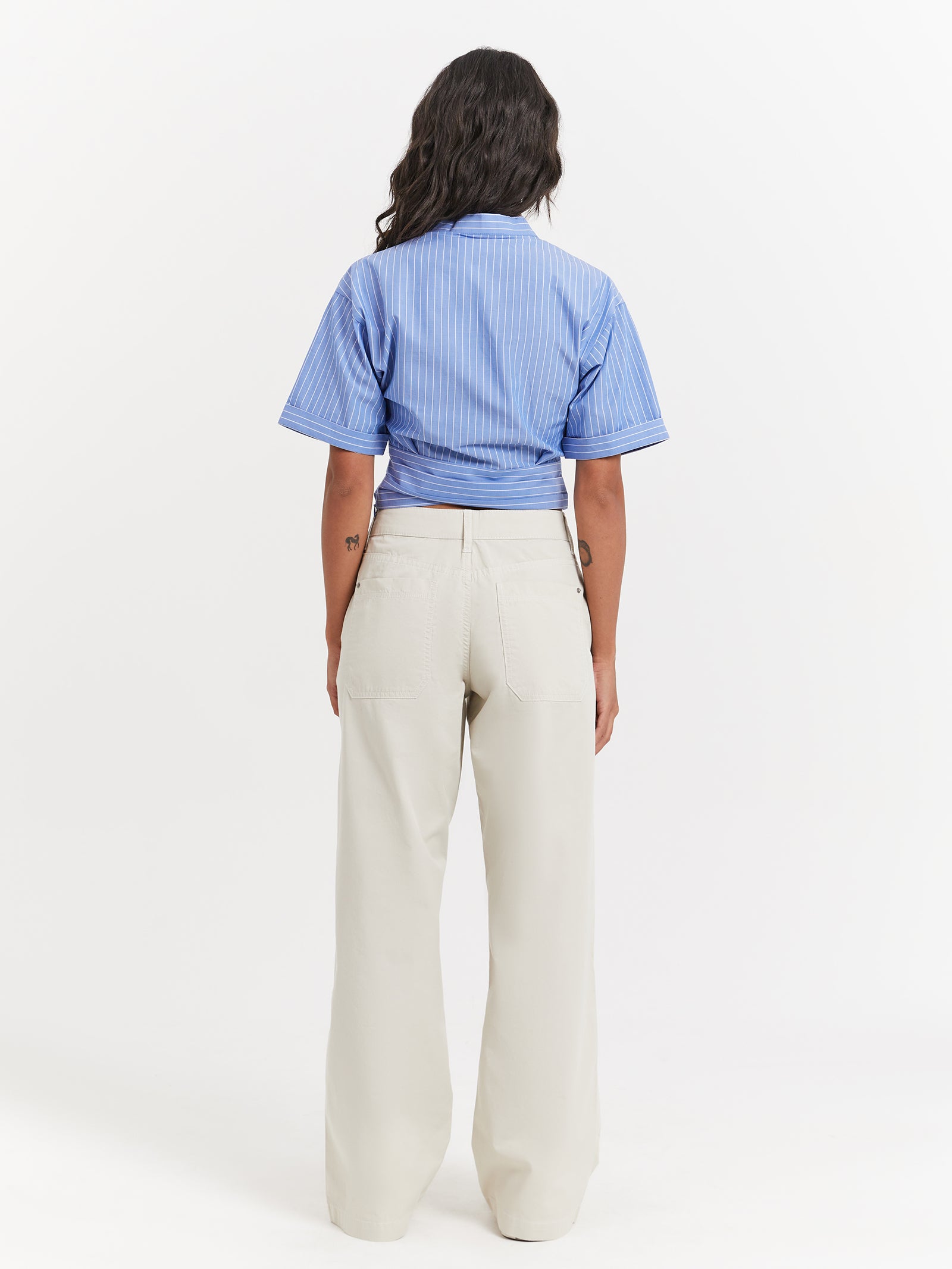 Naomi Low Rise Pants in Ecru