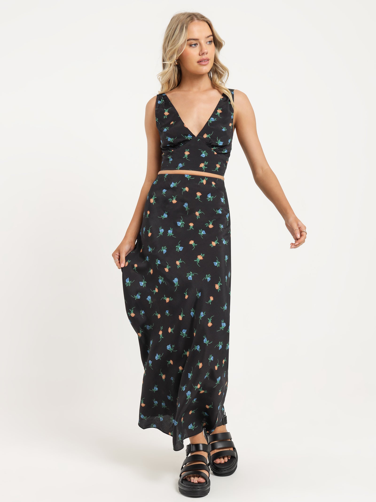 Lover Midi Skirt in Forget Me Not