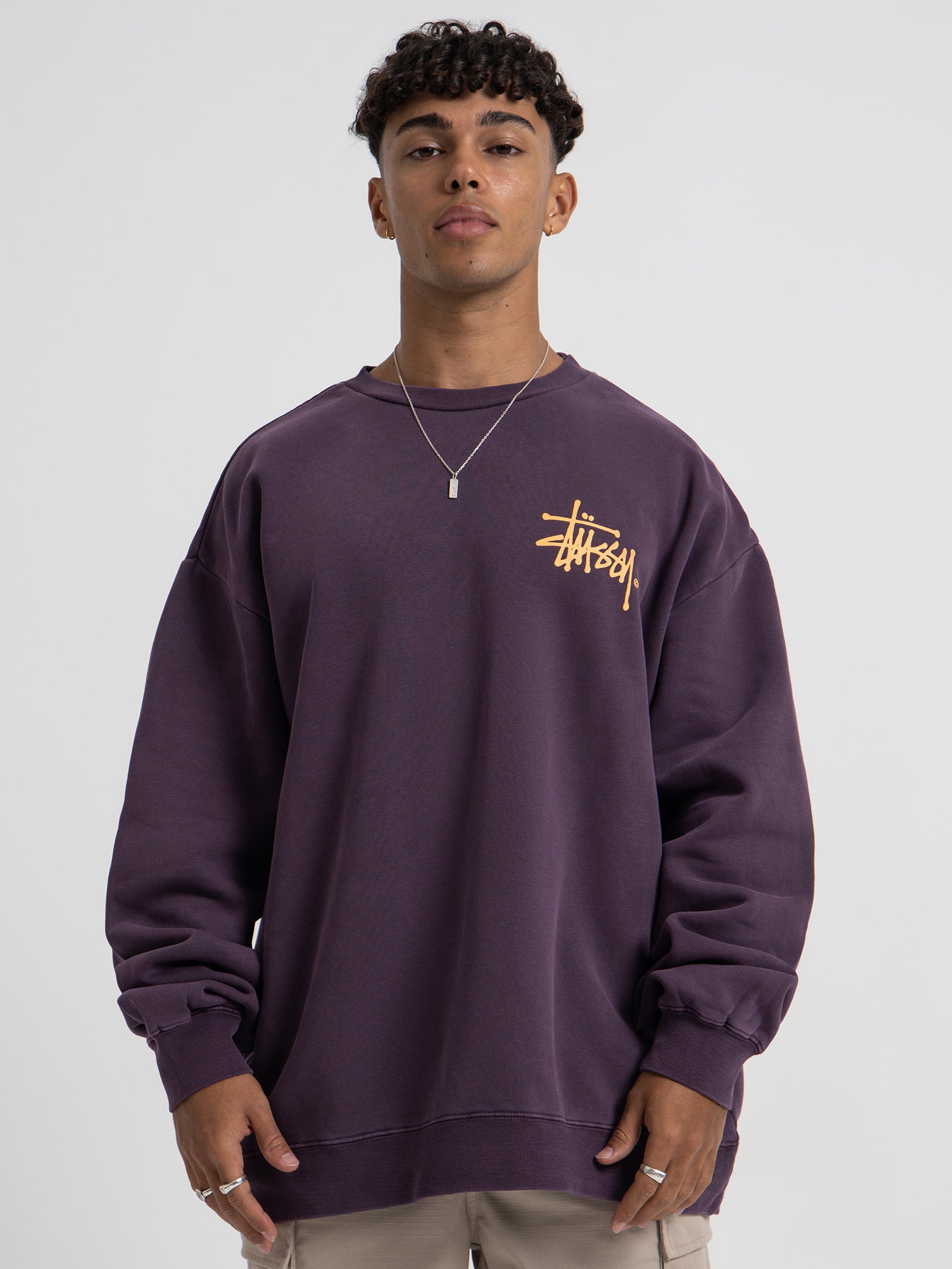 Shadow Graffiti Crew Fleece in Aubergine Purple