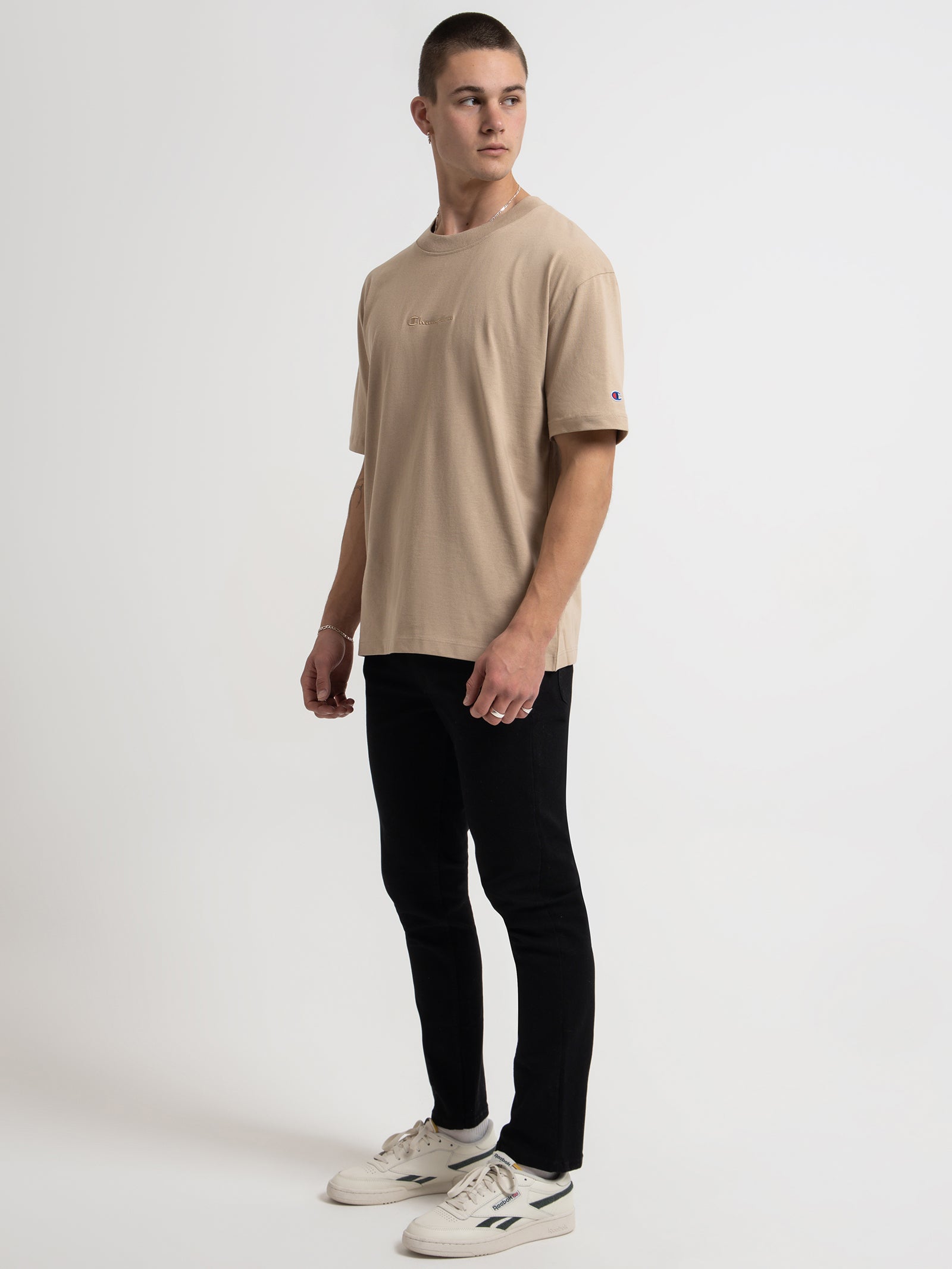 Heritage New Script T-Shirt in Cafe Latte Brown