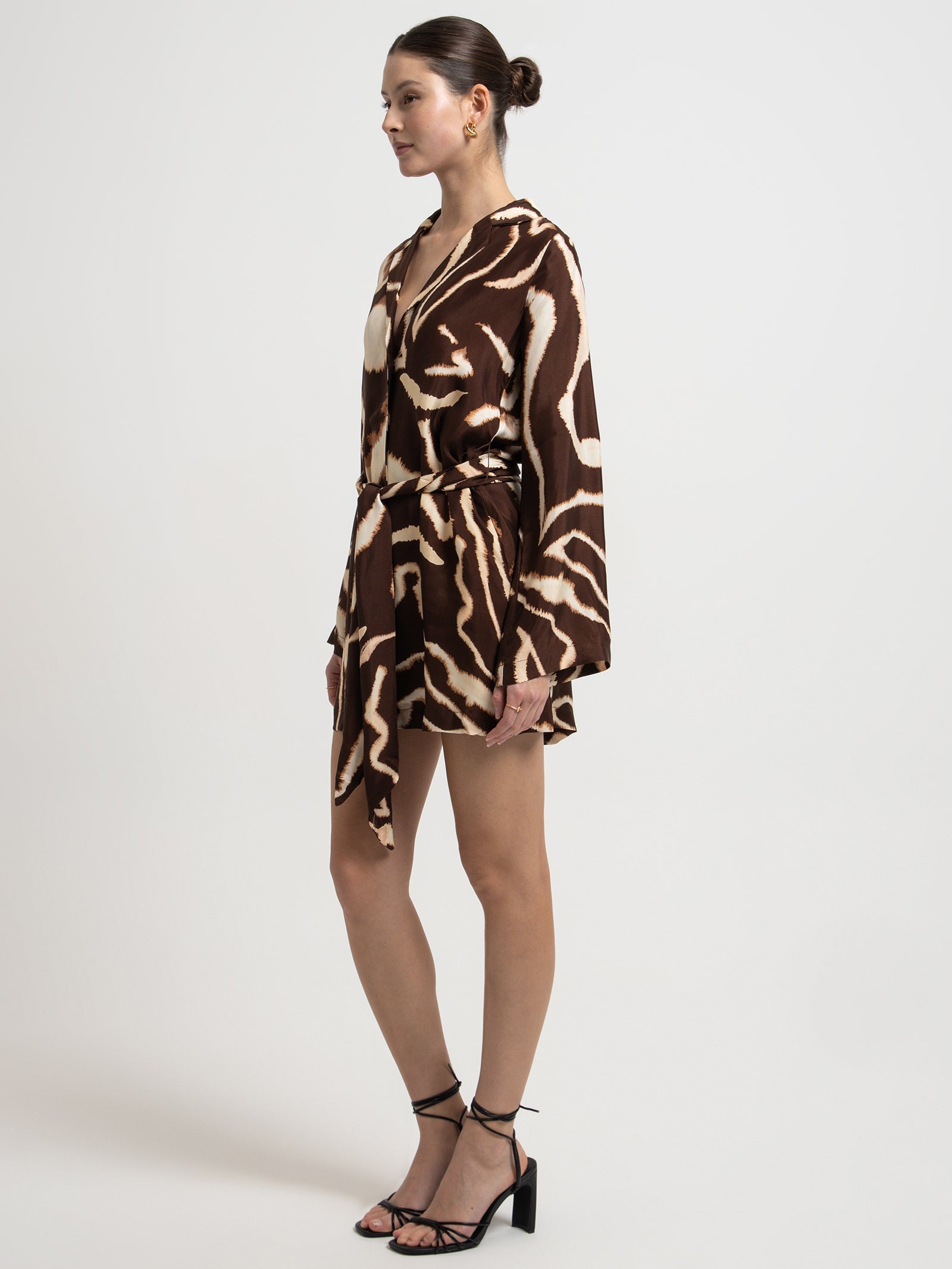 Tidal Belted Shirt Dress in Bitter Chocolate