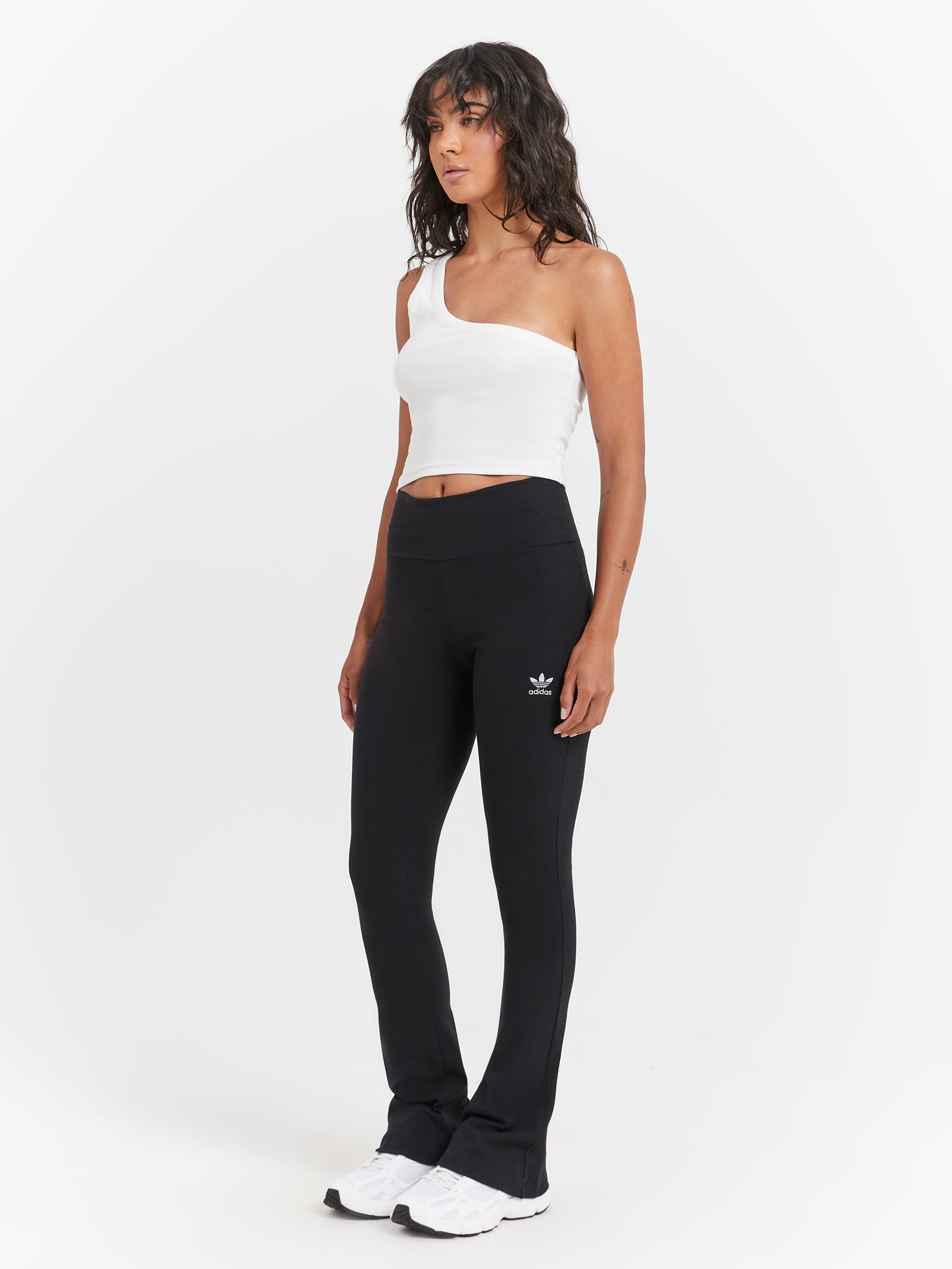 Essentials Rib Flared Pants in Black