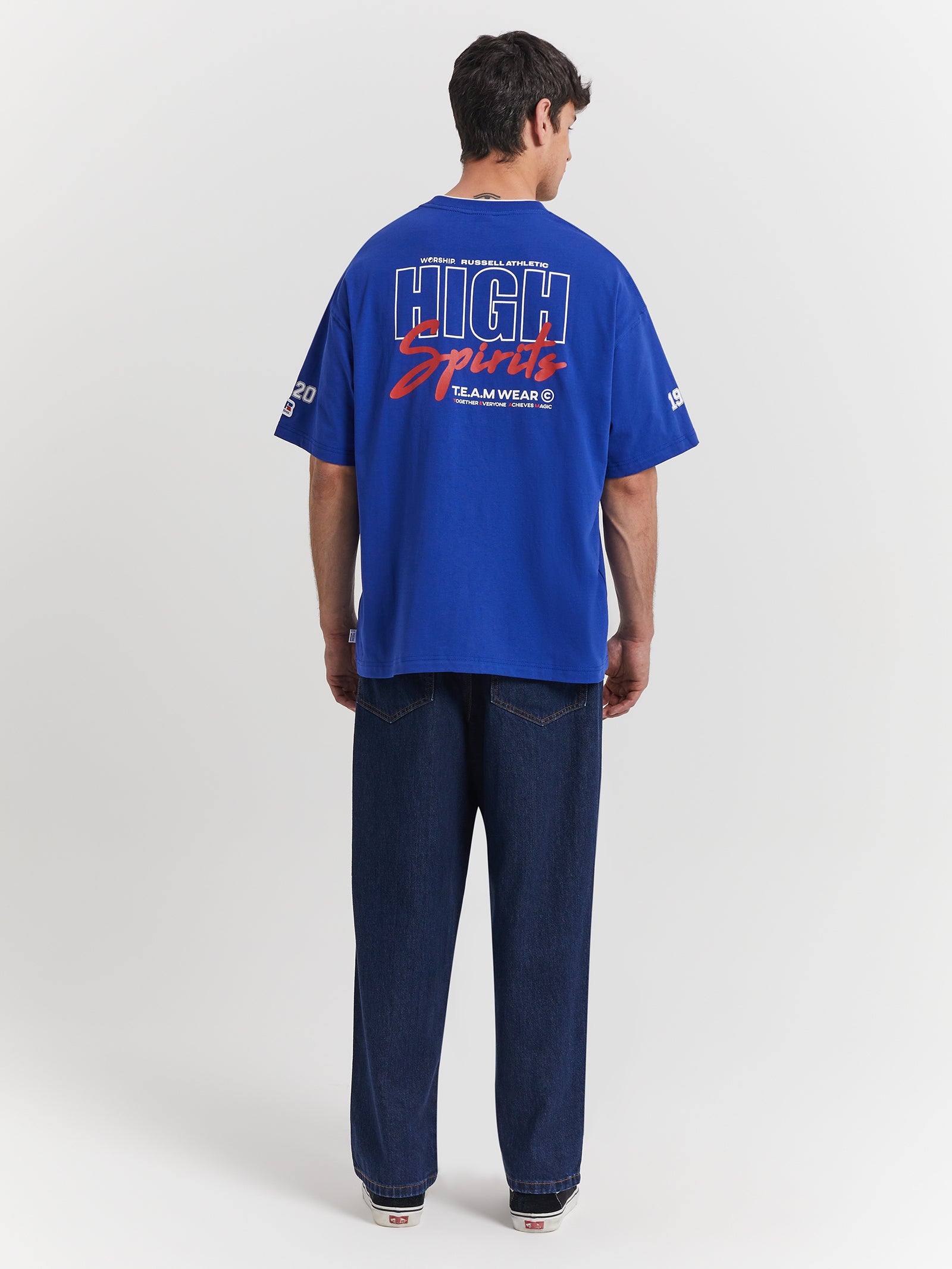 Team Spirit Oversized T-Shirt in Levitation Blue