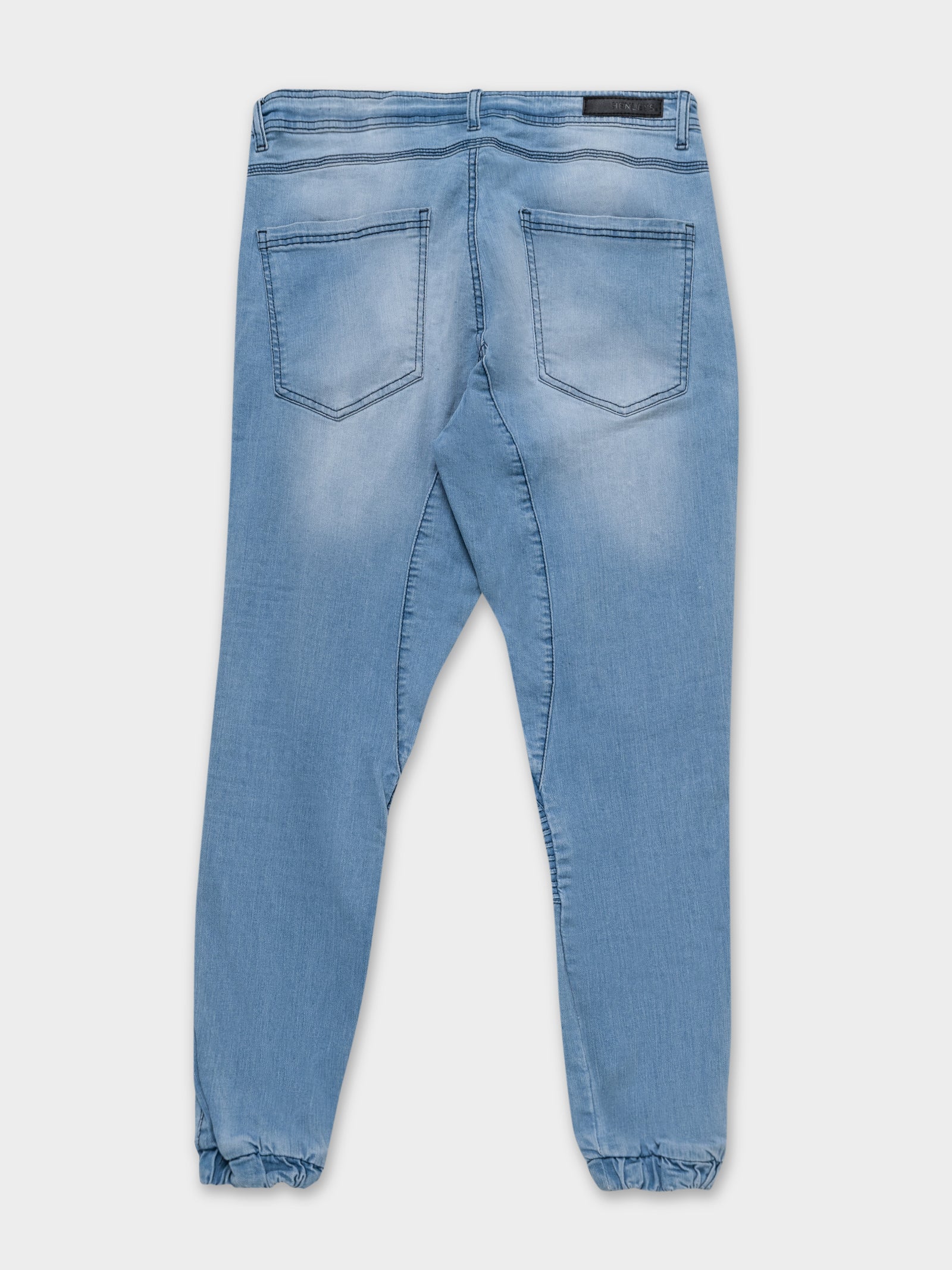 Falcon Moto Denim Jeans in Sea Blue