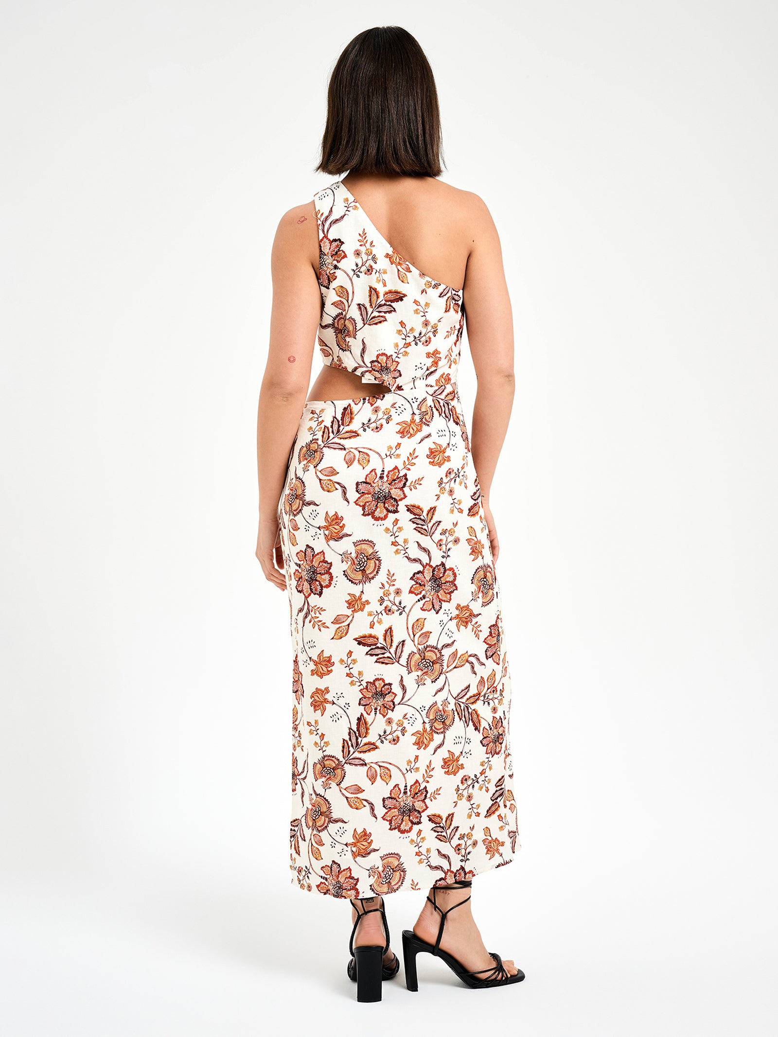 Wylder Asymmetrical MIdi Dress in Bloom