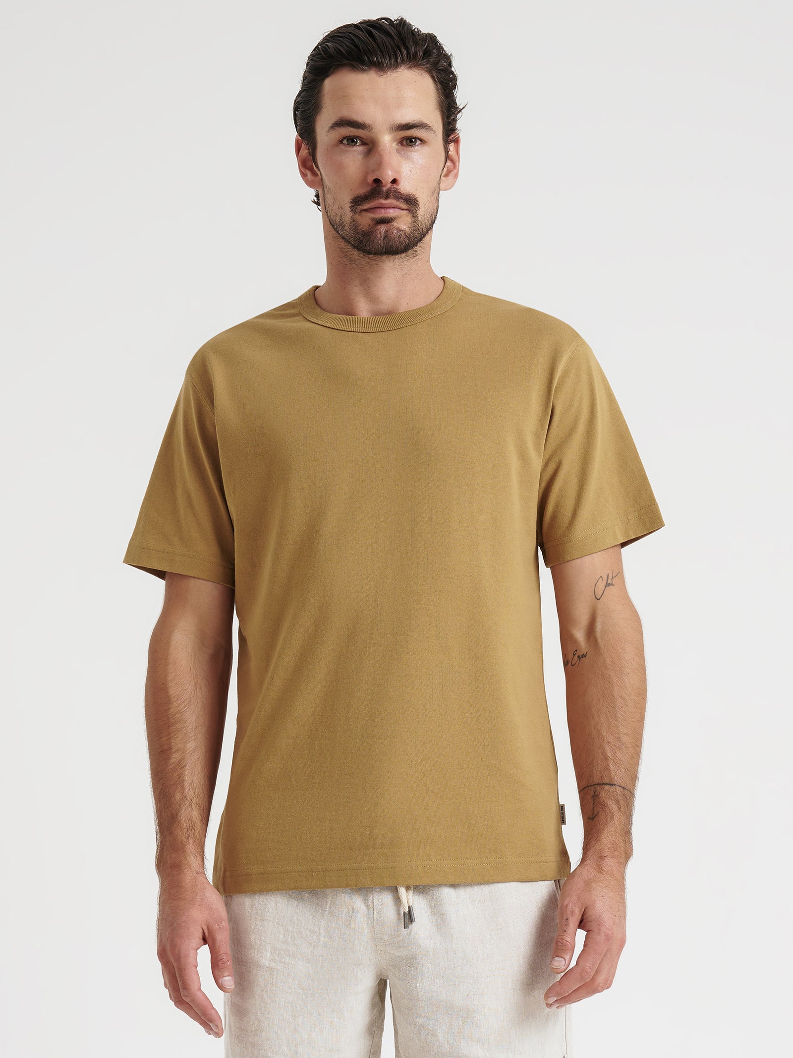 Heavyweight Crew T-Shirt in Flax