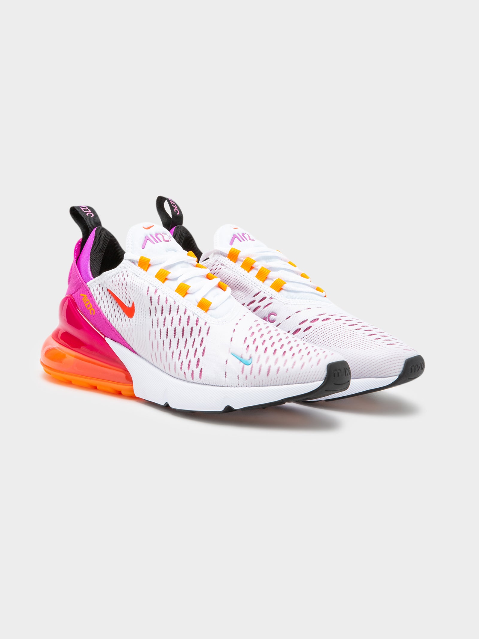 Womens Air Max 270 Sneakers in White & Pink