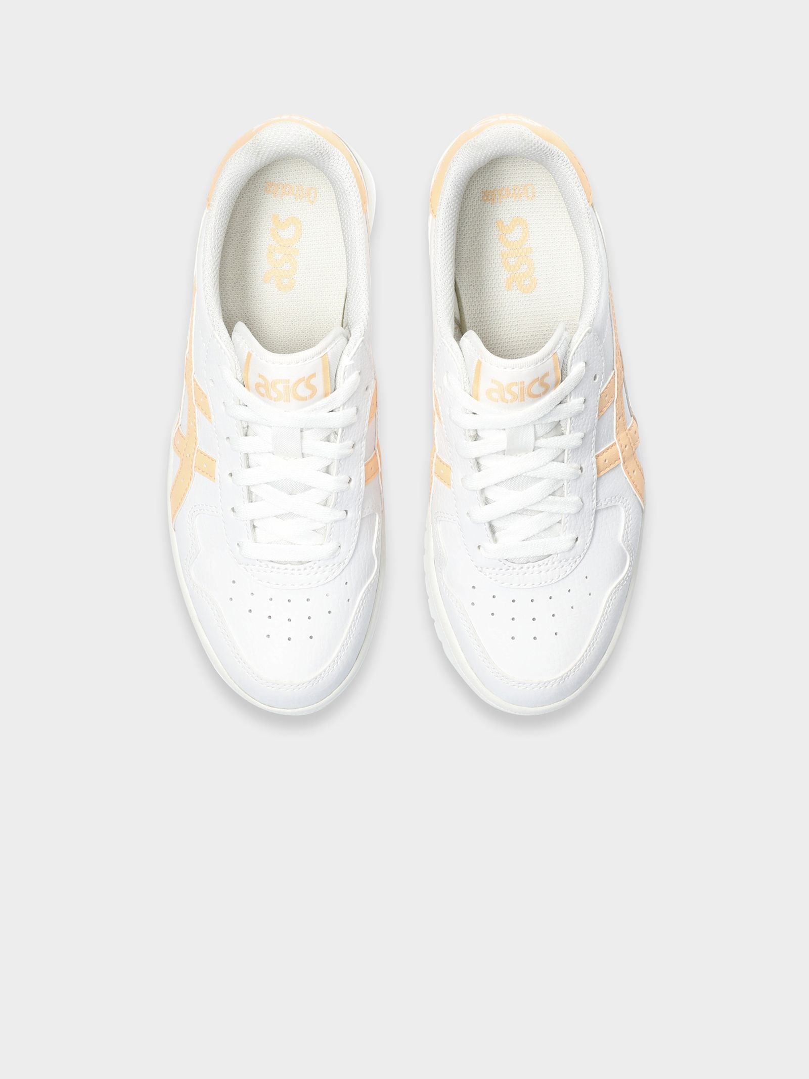 Womens Japan Sneaker Platform in White & Apricot