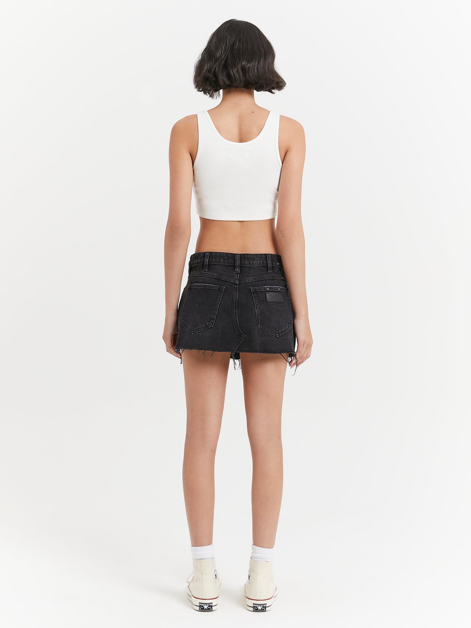 Low Rise Britney Skirt in Widow Black Raw