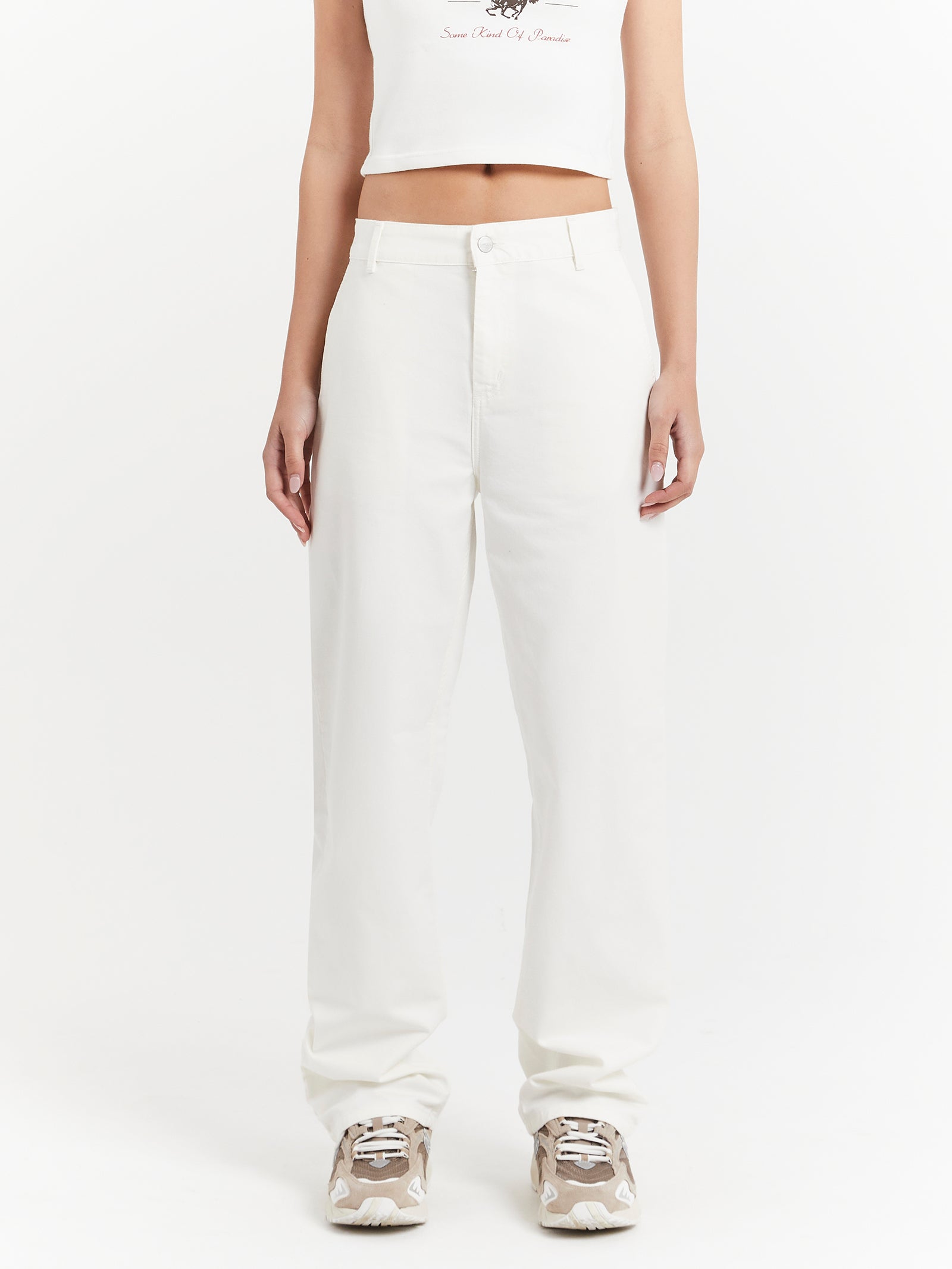 Pierce Pants Straight in Off White